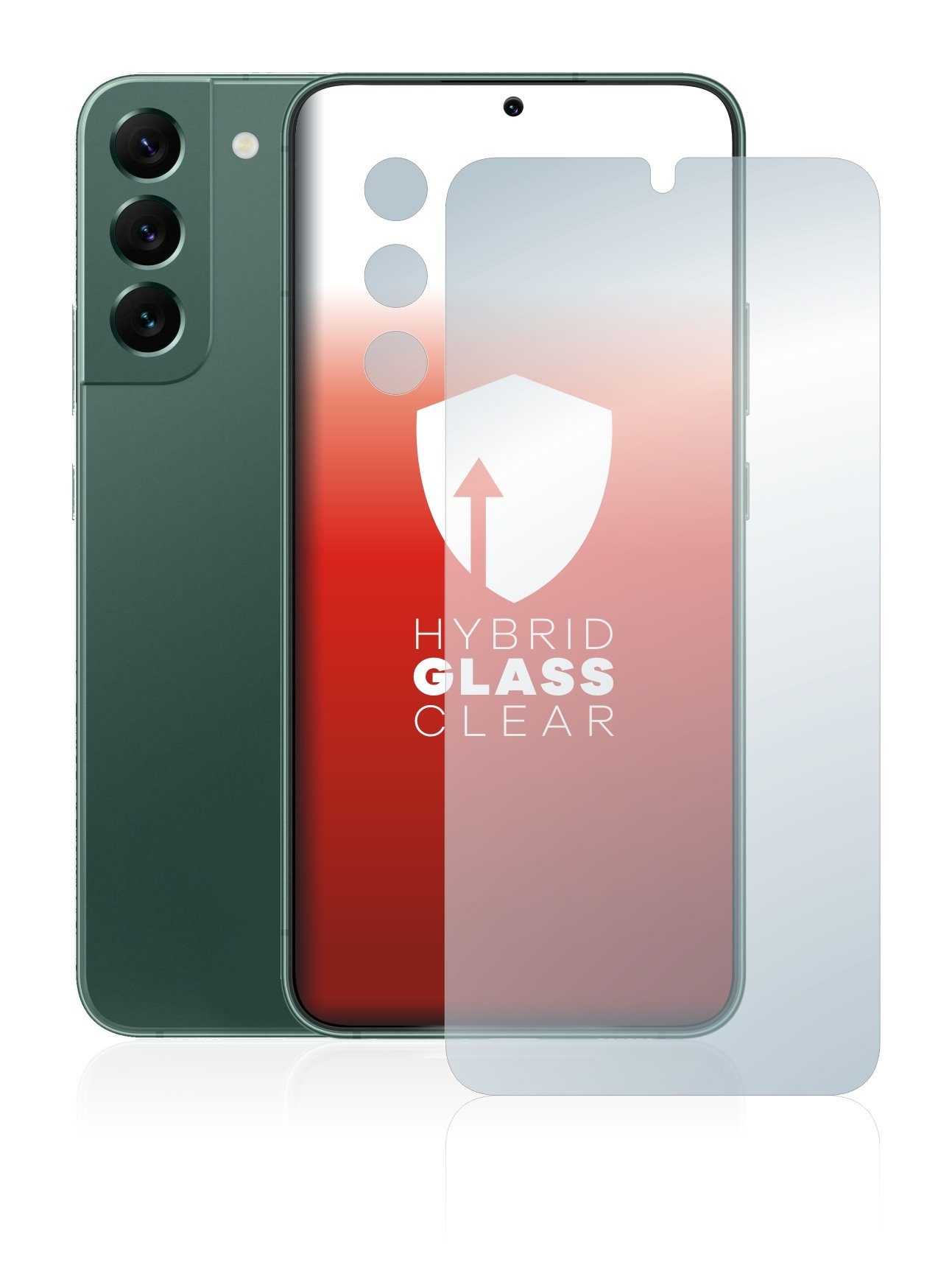 upscreen flexible Panzerglasfolie für Samsung Galaxy S22 Plus 5G  (Display+Kamera), Displayschutzglas, Schutzglas Glasfolie klar