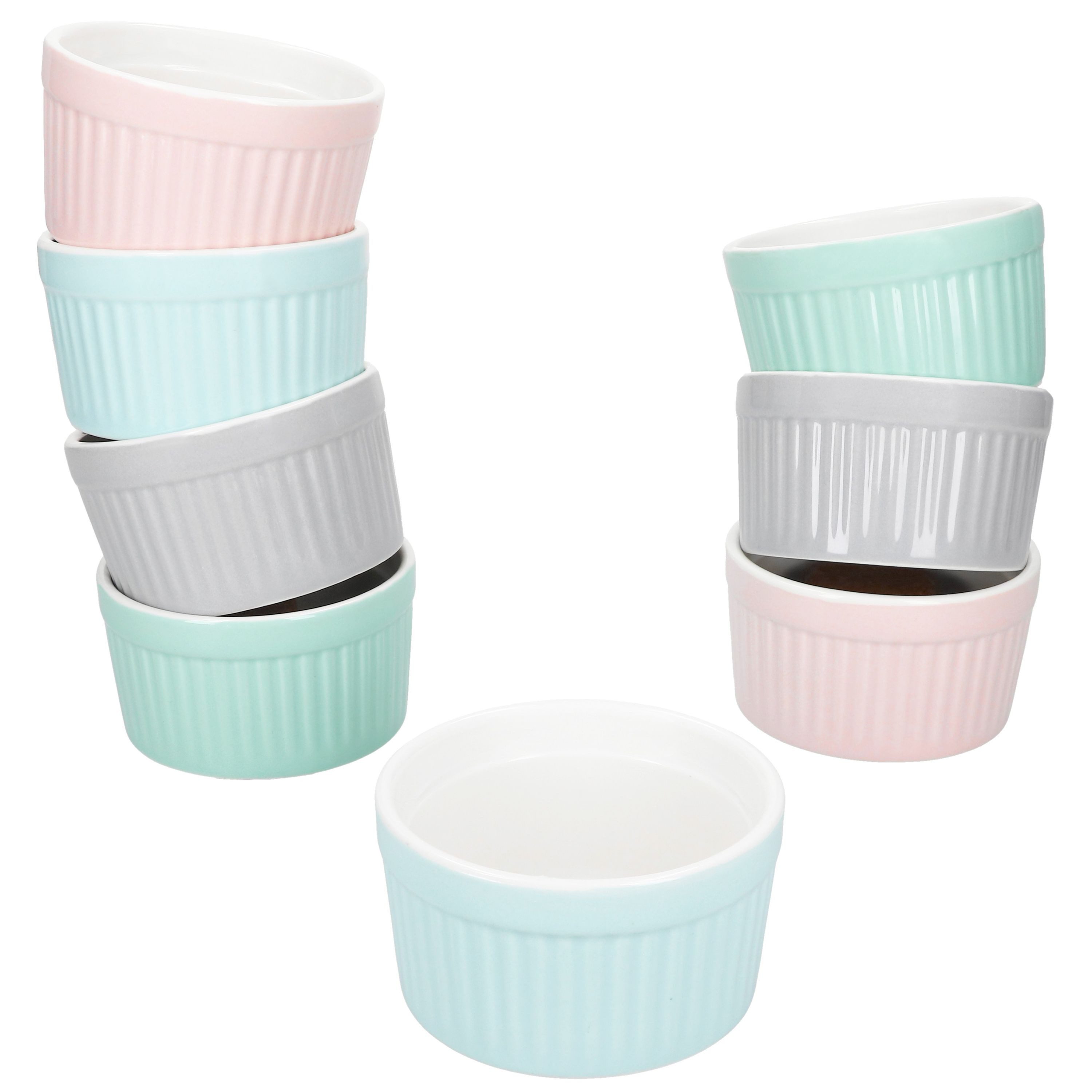 MamboCat Auflaufform MamboCat 8er Set Emilia Soufflé Förmchen Porzellan bunt Auflaufform, Porzellan – Bild 2 von 5