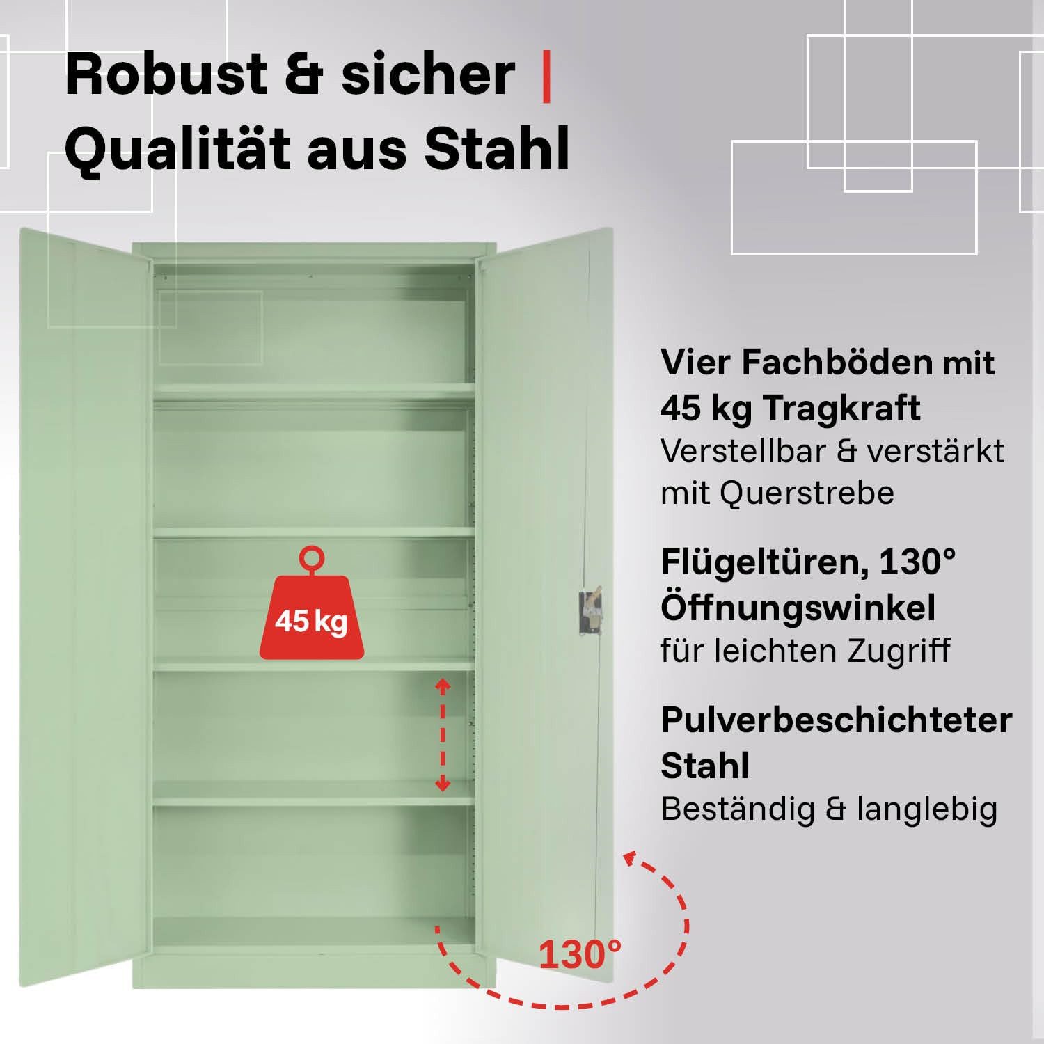 LagerZwei Aktenschrank Stahlschrank 185x90x40 cm (1-St) abschließbar