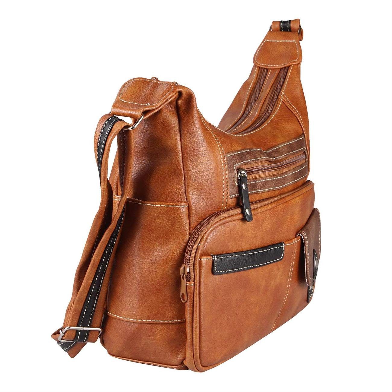 ITALYSHOP24 Schultertasche Damen Tasche CrossBody Schultertasche CrossOver günstig online kaufen