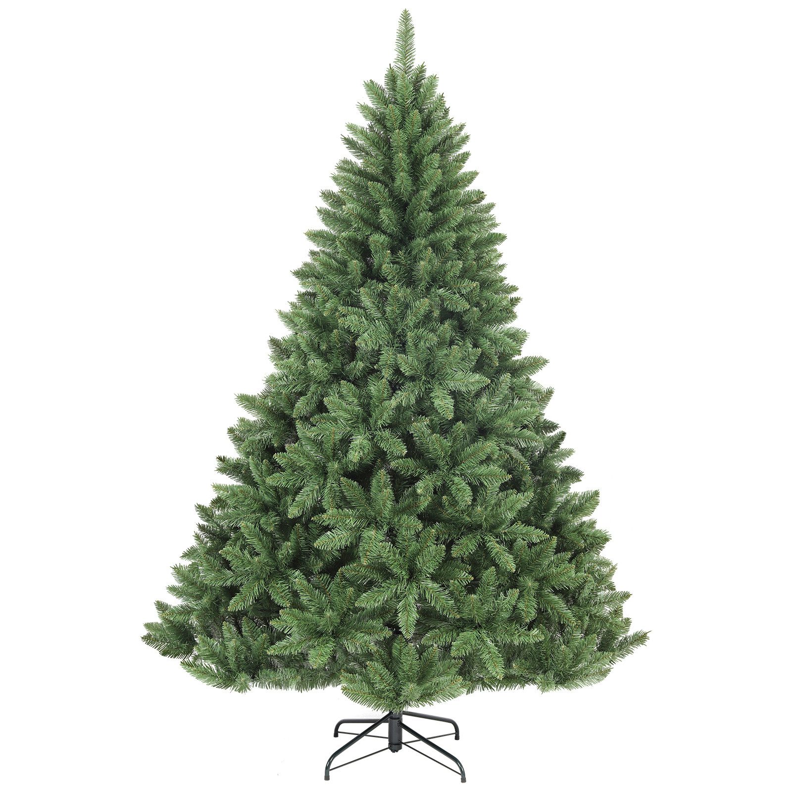 Salcar Künstlicher Weihnachtsbaum PVC Künstlicher Weihnachtsbaum mit Weihnachtsbaumständer Tannenbaum, Nordmanntanne, 210 cm hoch, 148 cm Durchmesser und 1066 Spitzen