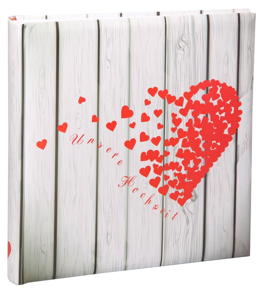 IDEAL TREND Fotoalbum Unsere Hochzeit Fotoalbum in 30x30 cm 100 weiße Seiten Herz Foto Buch