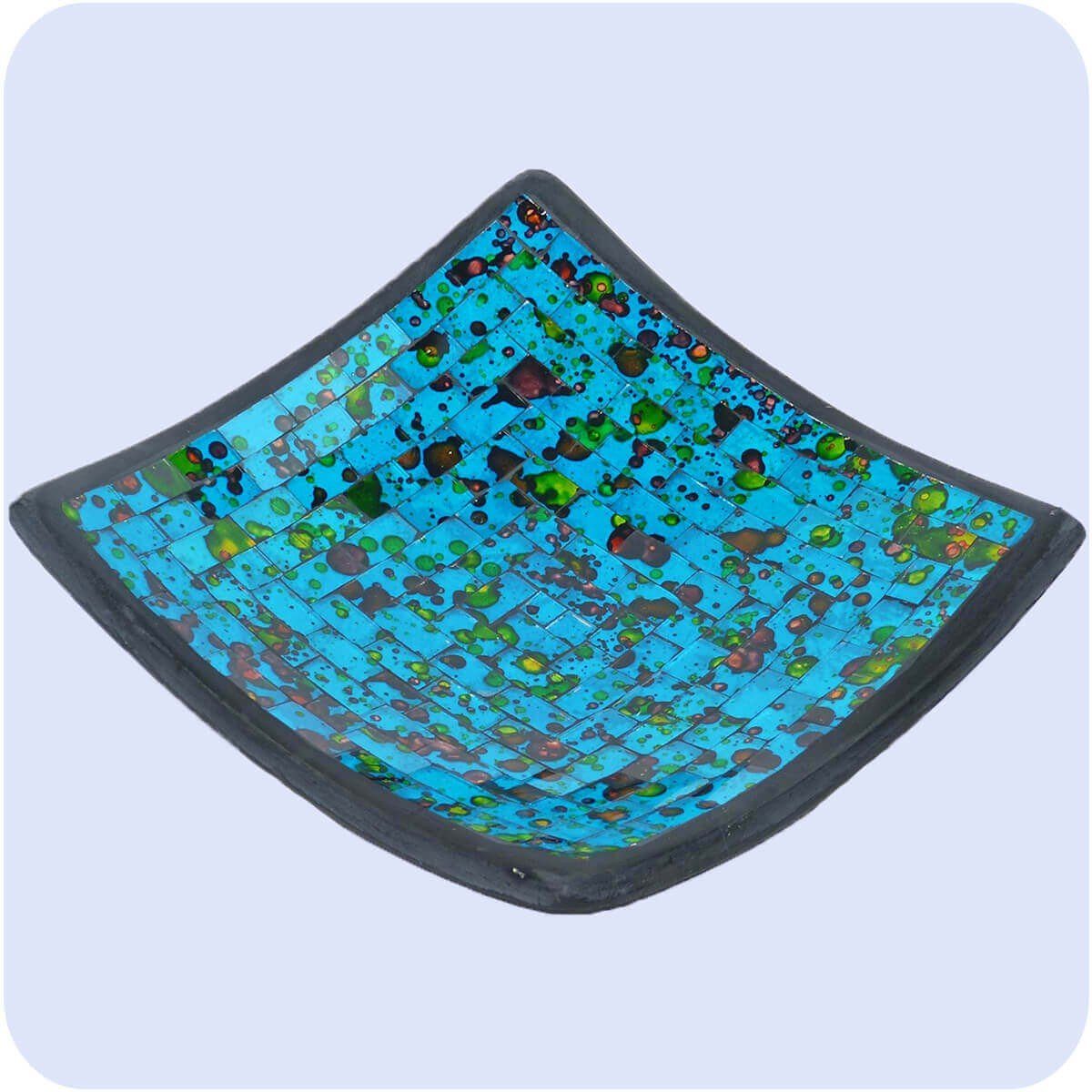 SIMANDRA Dekoschale ca. (1 Blau B: Stück) cm Schale Mosaik 20 Quadrat Bunt