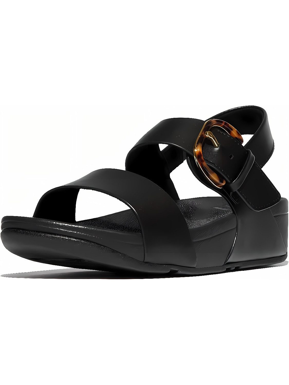 Lulu Resin-Buckle Leather Back-Strap Sandals Sandale