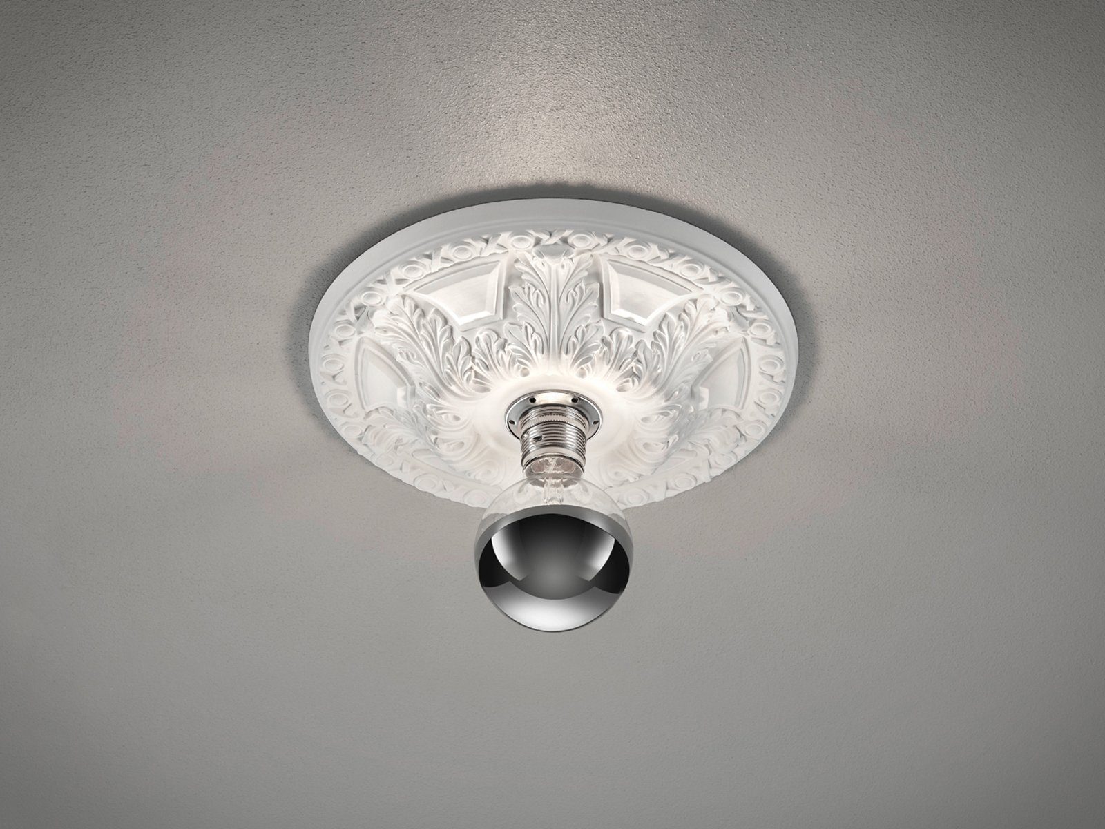 TRIO Leuchten LED Deckenleuchte, LED wechselbar, Warmweiß, Stuckrosette Flo günstig online kaufen