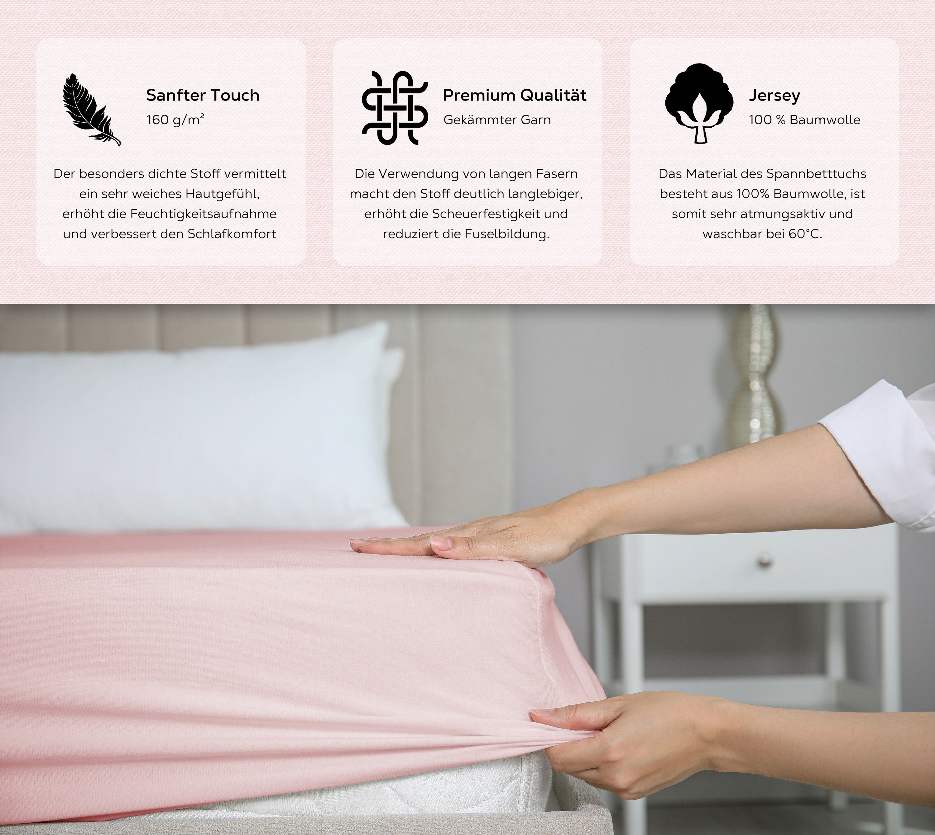 Beautex Spannbettlaken 2er Set Spannbetttuch Bettlaken Premium Baumwolle Je günstig online kaufen