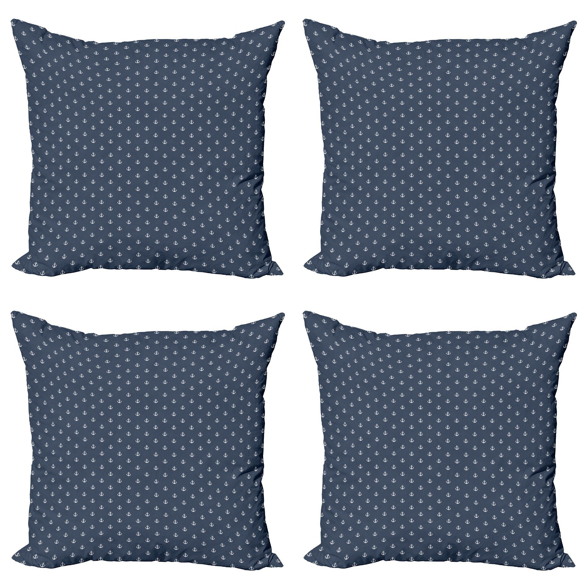 Kissenbezüge Modern Accent Doppelseitiger Digitaldruck, Abakuhaus (4 Stück), Navy blau Anchors Seereisen