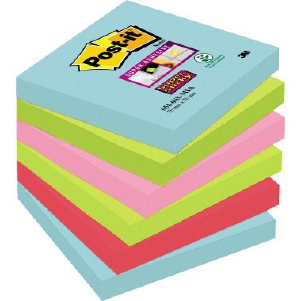 Post-it® Notizzettel Haftnotiz Post-it Sticky 76x76mm farbig sortiert
