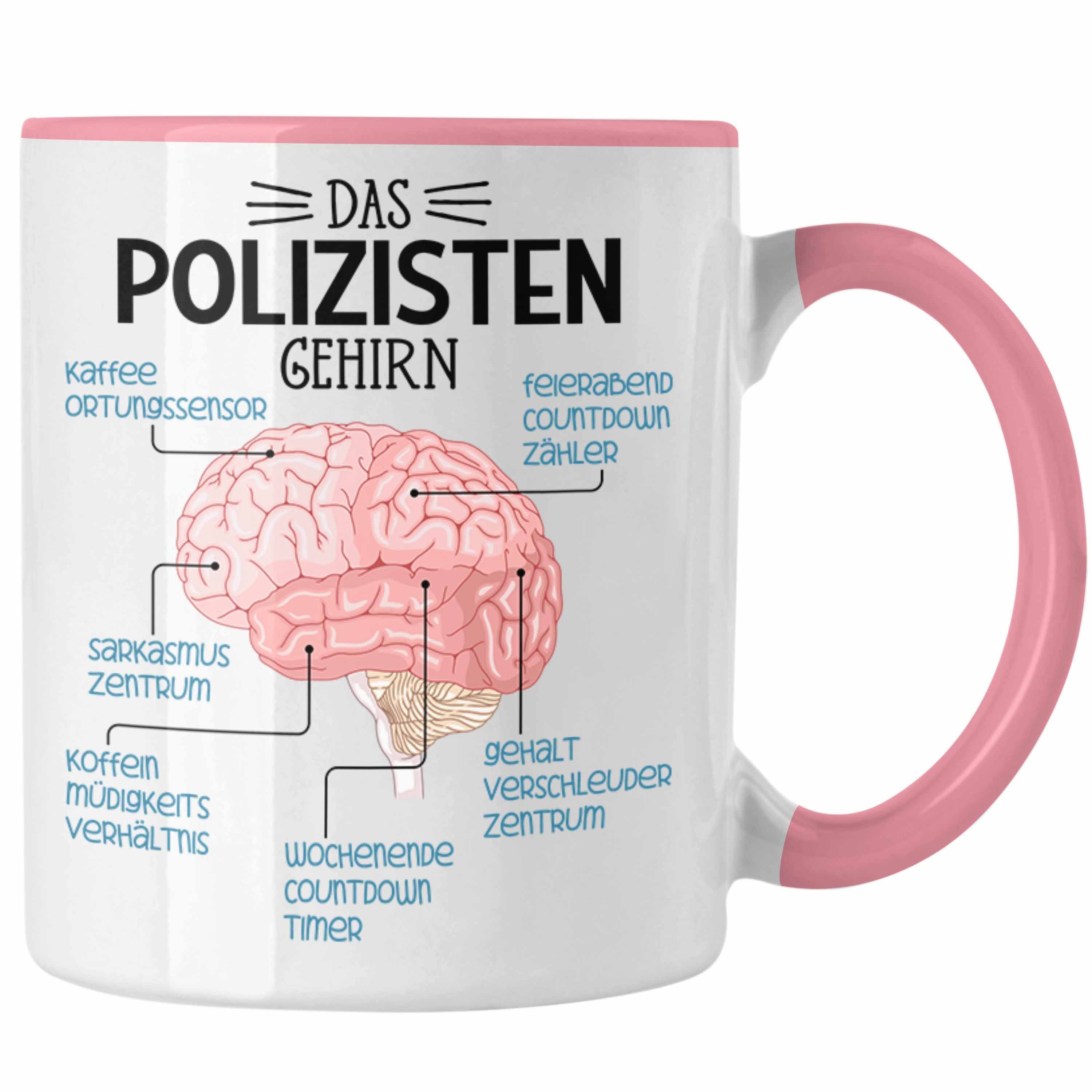 Gehirn Tasse Lustiger Spruch Polizisten Rosa Tasse Polizist Trendation Geschenk