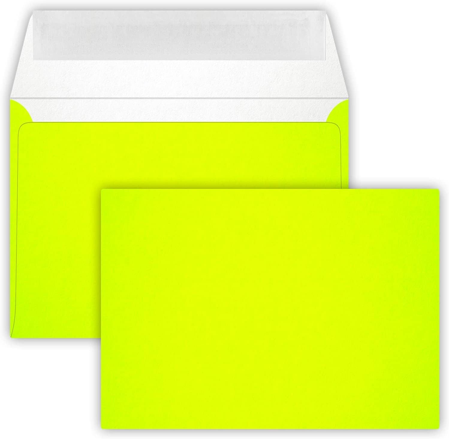 Briefumschläge24Plus Briefumschlag 25 St. C6 (114 x 162 mm) Конверты Haftklebend NEON Gelb, C6 114 x 162 mm Recyceltes Material NEON