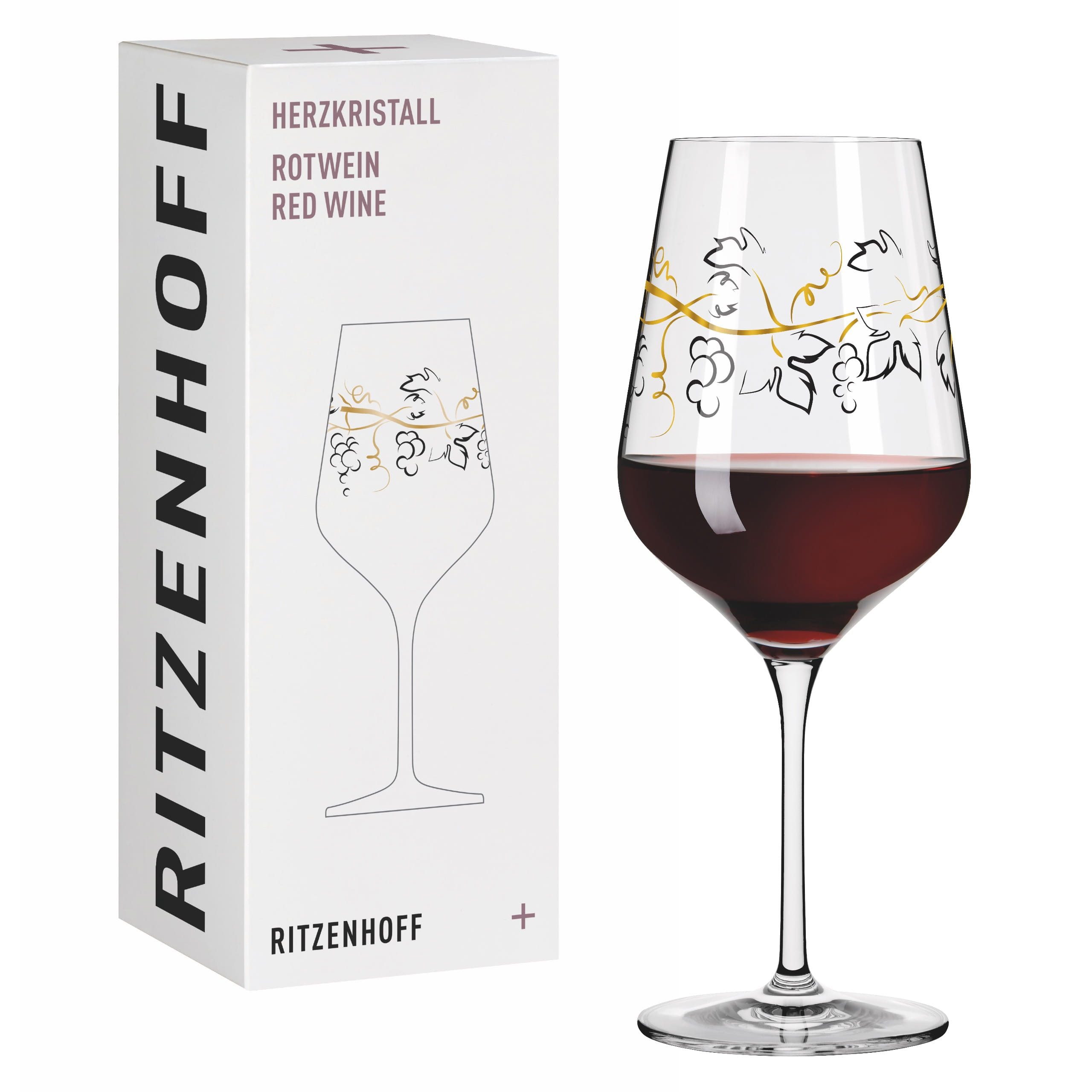 Ritzenhoff Rotweinglas Herzkristall