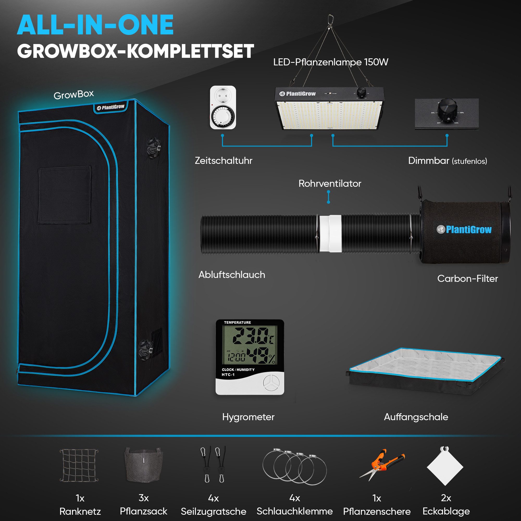 PlantiGrow Gewächshaus PlantiGrow Growbox Komplettset – günstig online kaufen