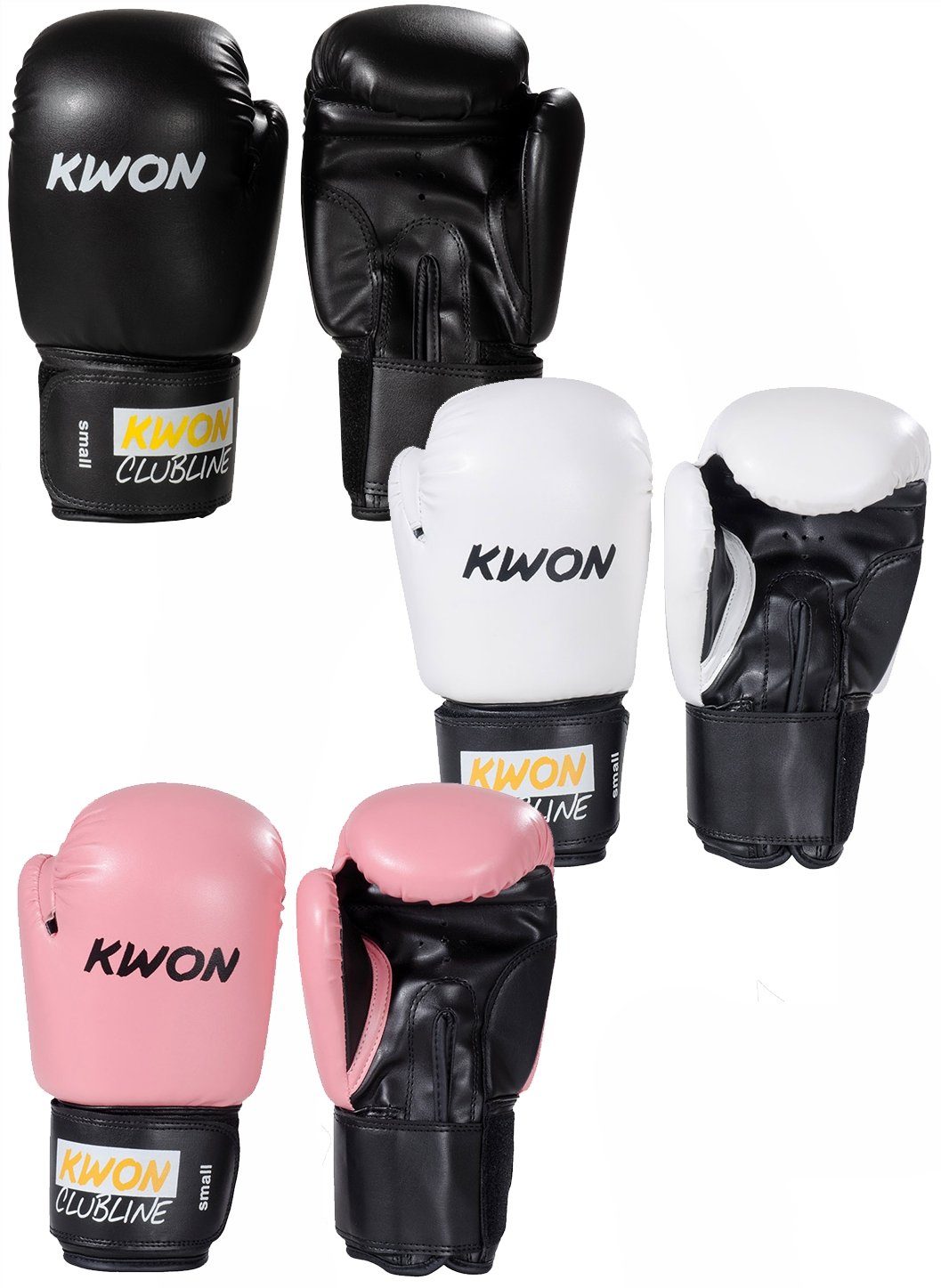 KWON Boxhandschuhe Pointer small Hand 8 Unzen Box-Handschuhe Boxen Kickboxen (Profi, Club Line Serie), Kickboxen, Boxen, Muay Thai, MMA weiß