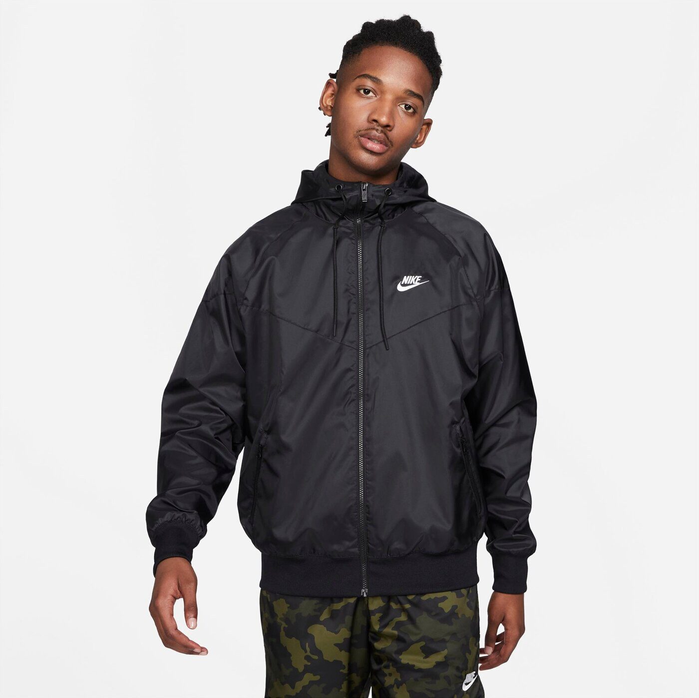 Nike Laufjacke M NK WVN LND WR HD JKT BLACK/DK SMOKE GREY