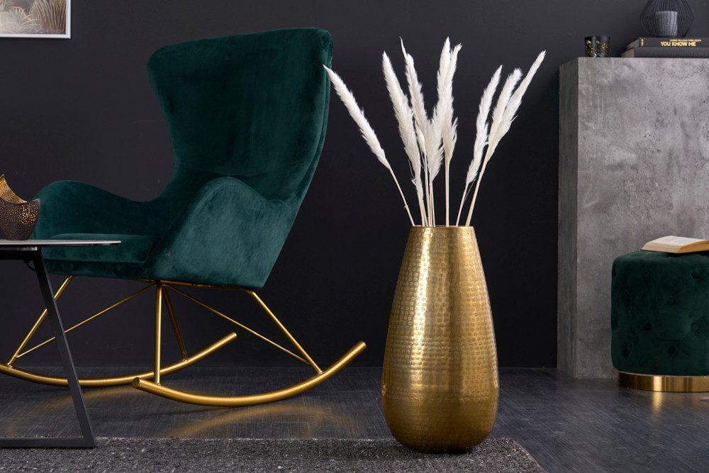 riess-ambiente Bodenvase ORIENT 50cm gold (Einzelartikel, 1 St), Deko · Blumen · Hammerschlag Design · Metall