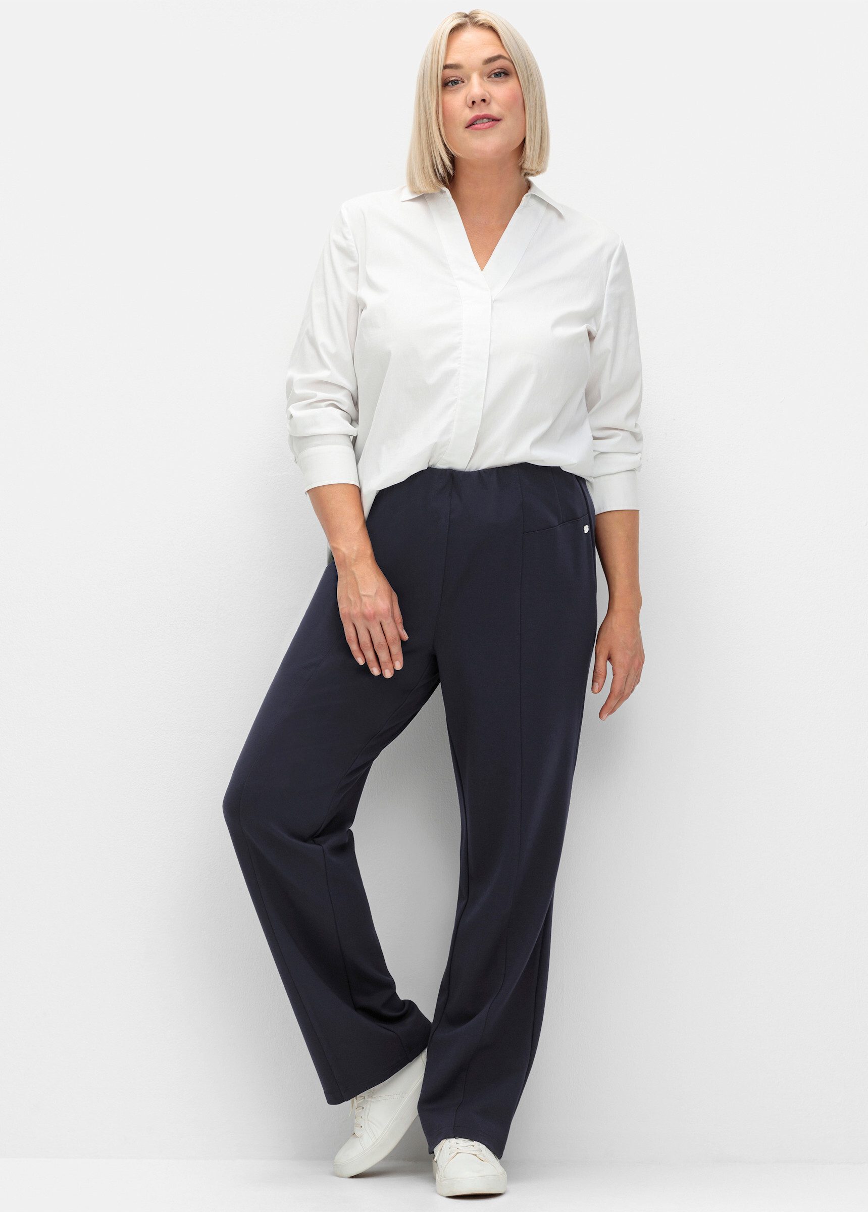 Sheego Jerseyhose Schlupfhose Innenbeinlänge ca. 79 günstig online kaufen