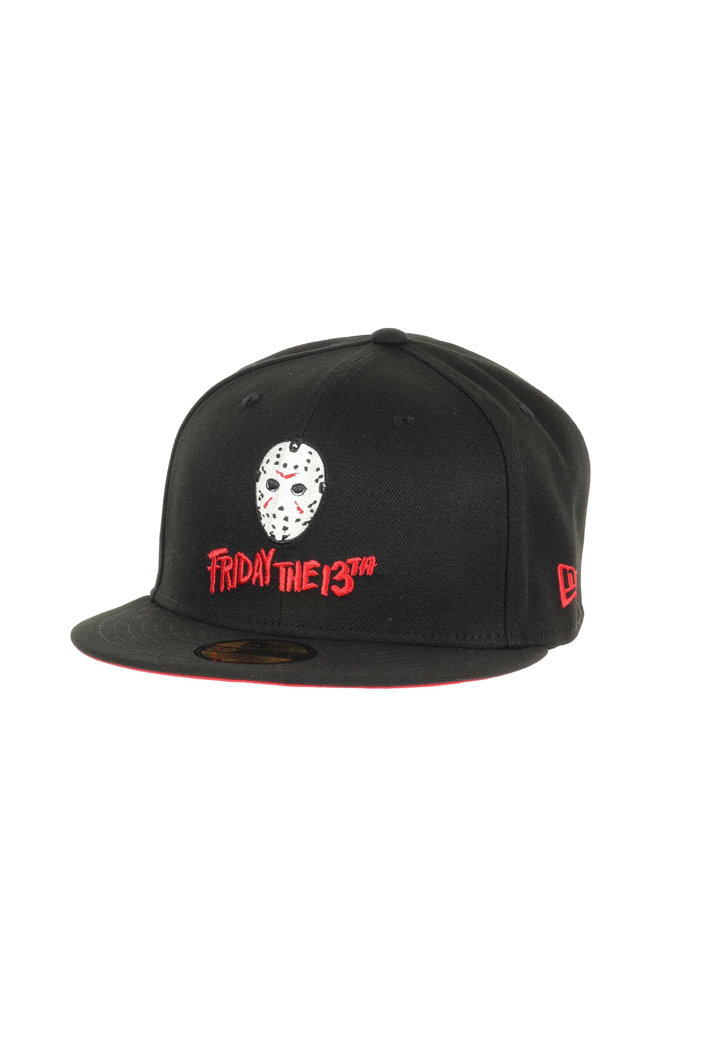 New Era Flat Cap Freitag der 13. Jason Maske Schwarz Rot 59Fifty Basecap New Era (1-St)
