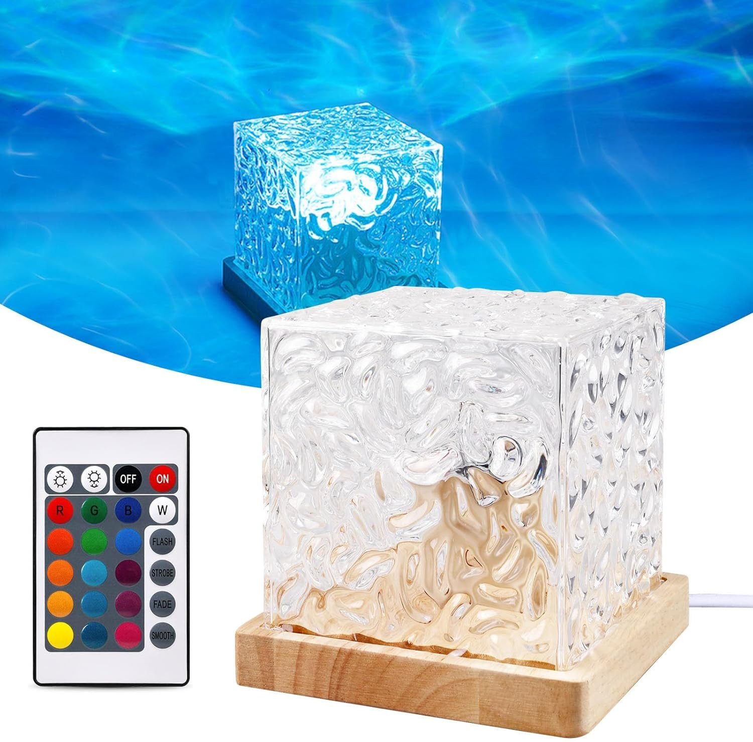 BlingBin LED Nachtlicht Wasserwellen Tischlampe, 16 günstig online kaufen