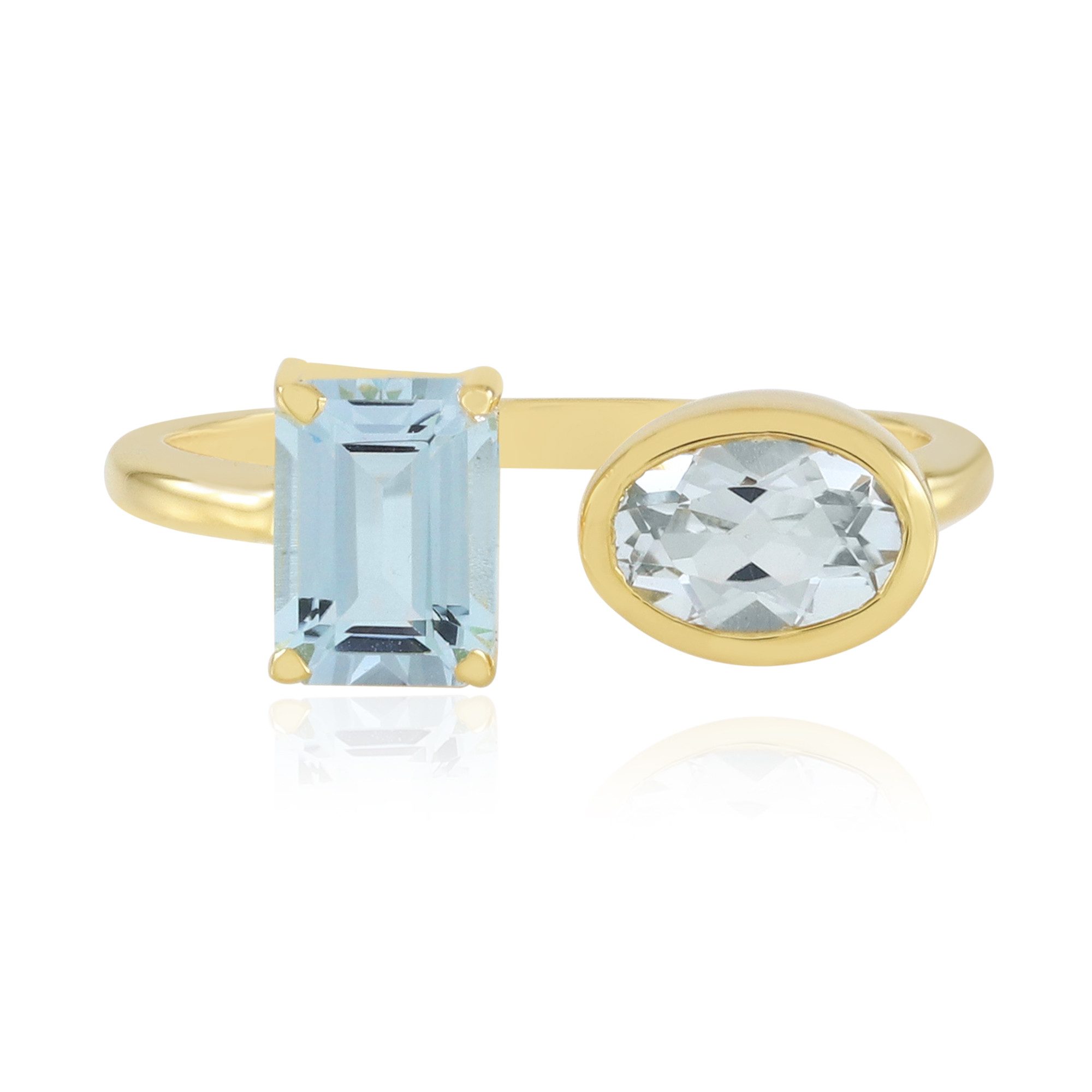 Cavill Silberring Cavill Ring 925 Silber vergoldet, 1,686 ct Topas, modern, verstellbar (1-tlg)