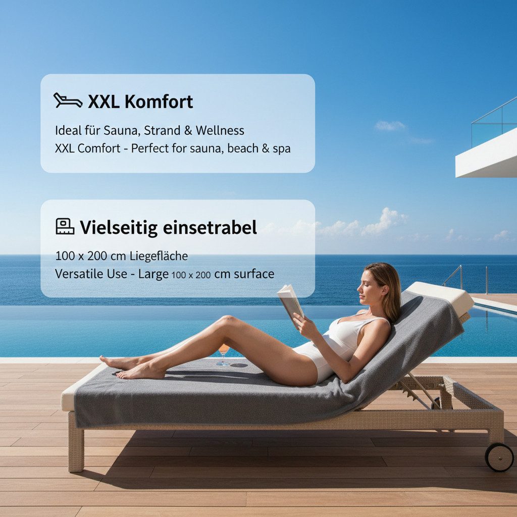 Betz Badetuch Berlin Größe 100 x 200 cm Saunatuch & Strandtuch 360 g/m², 100% Baumwolle (1 Stück, 1-St), saugstark & weich – großes Handtuch mit Aufhänger – Serie Berlin