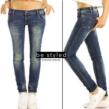 be styled Röhrenjeans Low Waist Hüftjeans Röhrenjeans Hose - Damen - j26g-3 mit Stretch-Anteil, 5-Pcoket-Style, low waist, niedrige Leibhöhe, tiefer Sitz