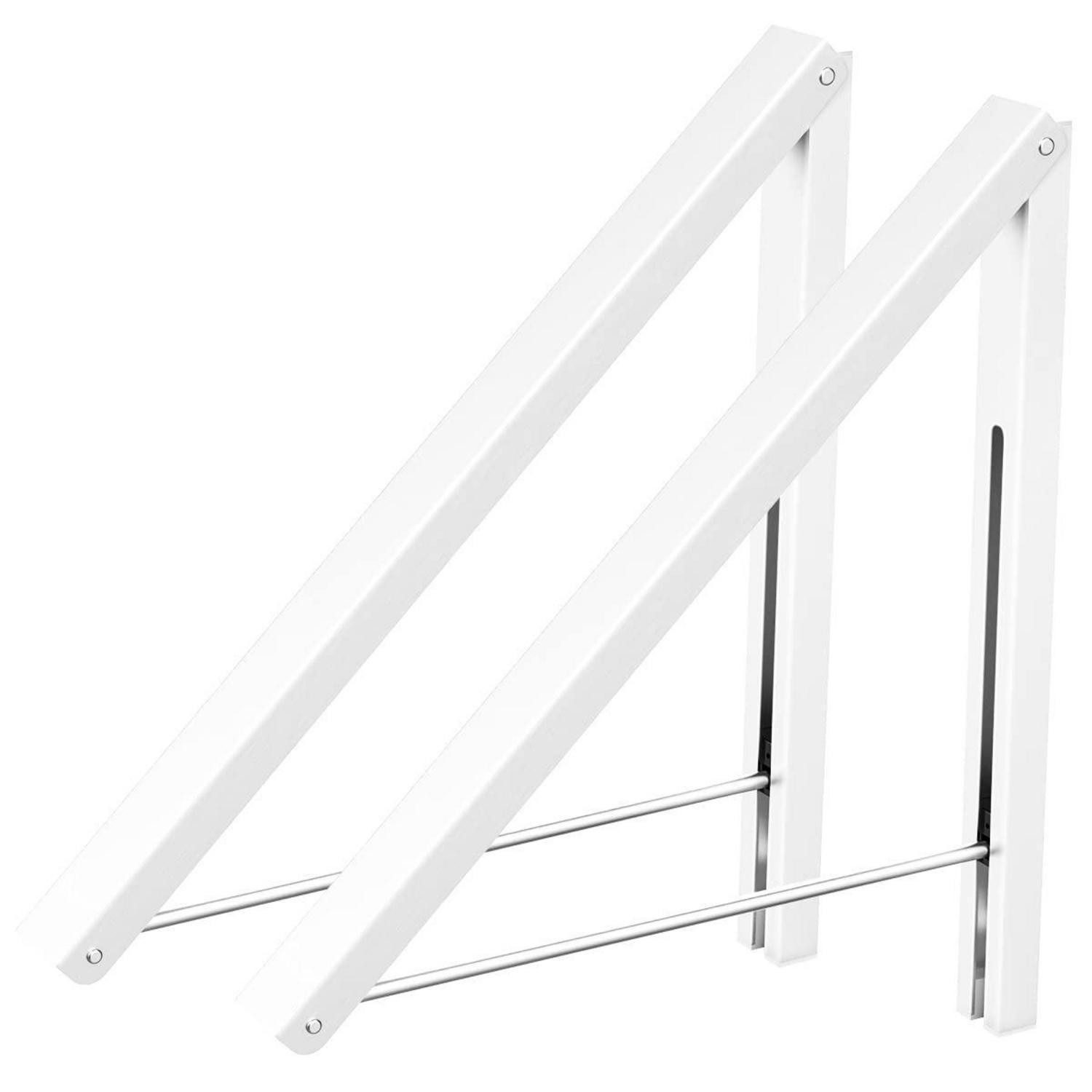 LuxusKollektion Wandwäschetrockner Wäscheständer Wandmontage klappbar Aluminium Weiß