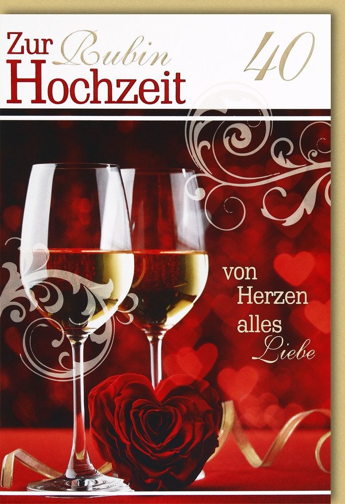 Verlag Dominique Grußkarten Hochzeitstag 40. Hochzeitstag