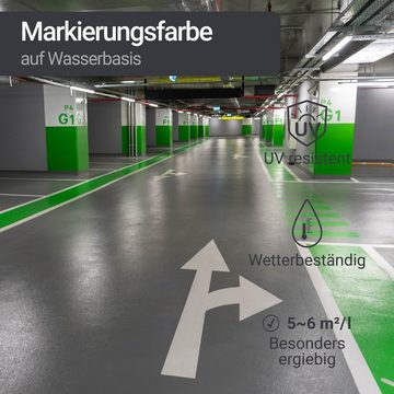 WO-WE Zementfarbe Markierungsfarbe Fahrbahnmarkierung Strassenmarkierungsfarbe SL820, 0,75-20L, Seidenglänzend