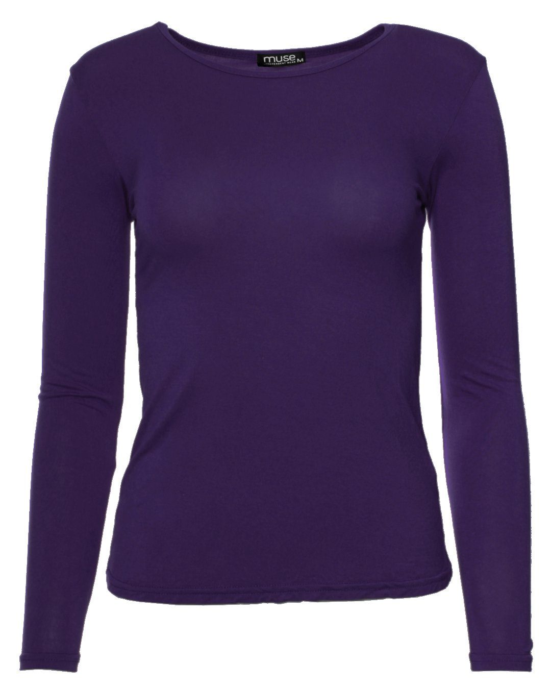 Muse Rundhalsshirt Basic Rundhals Langarmshirt Skinny günstig online kaufen