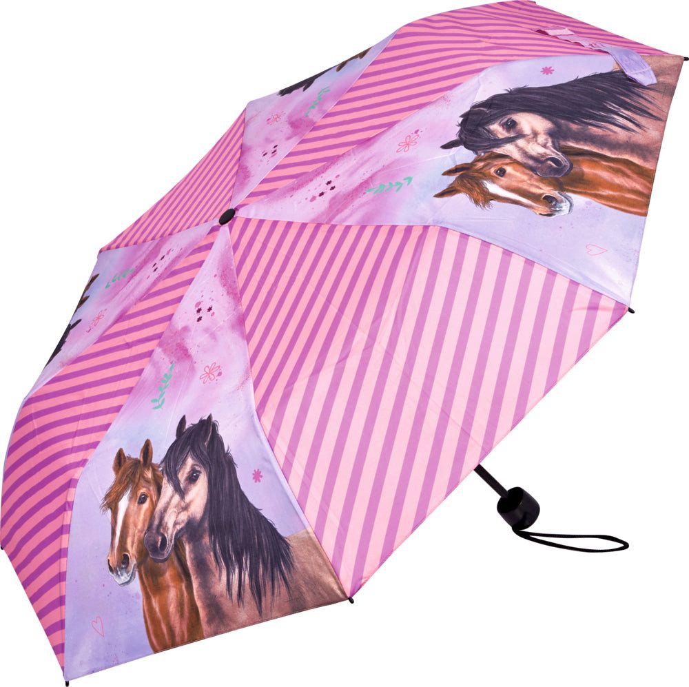 COPPENRATH DIE SPIEGELBURG Spiel Taschenschirm Pferdefreunde – Ø 98 cm, kompakt & leicht