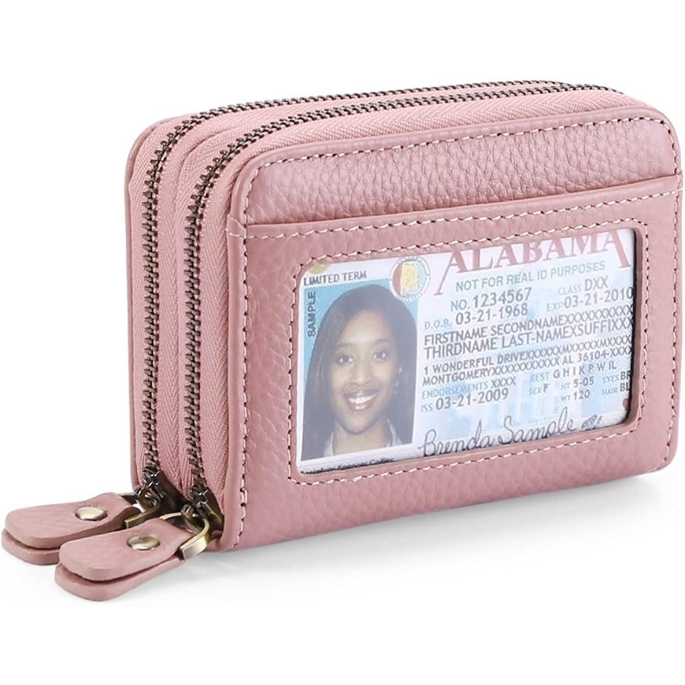 GelldG Geldbörse Geldbeutel Damen aus klein Geldbörse RFID-Schutz ‎‎Rosa Kunstleder, mit