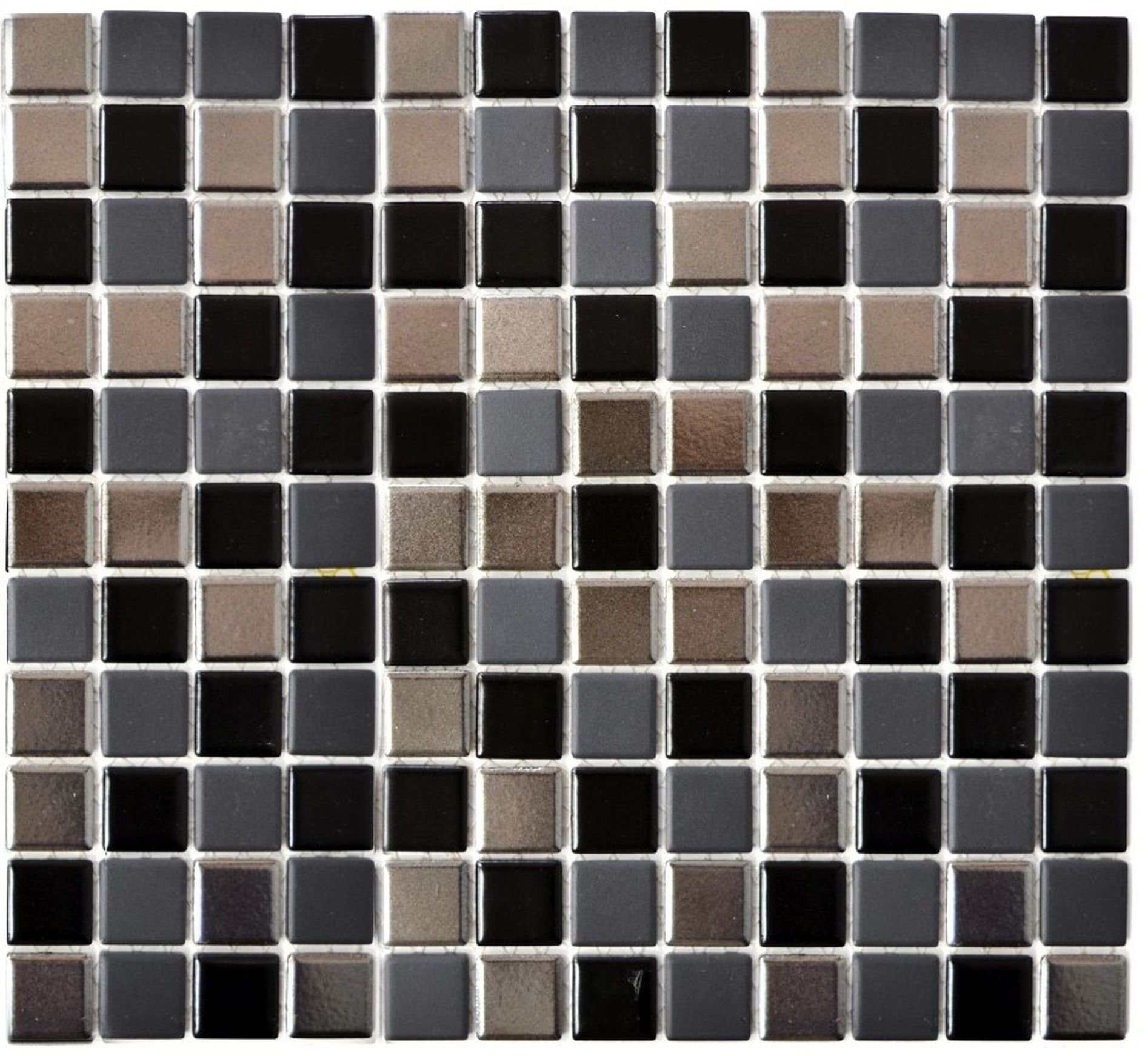 Mosani Mosaikfliesen Keramik Mosaik schwarz silber anthrazit chrome Küche