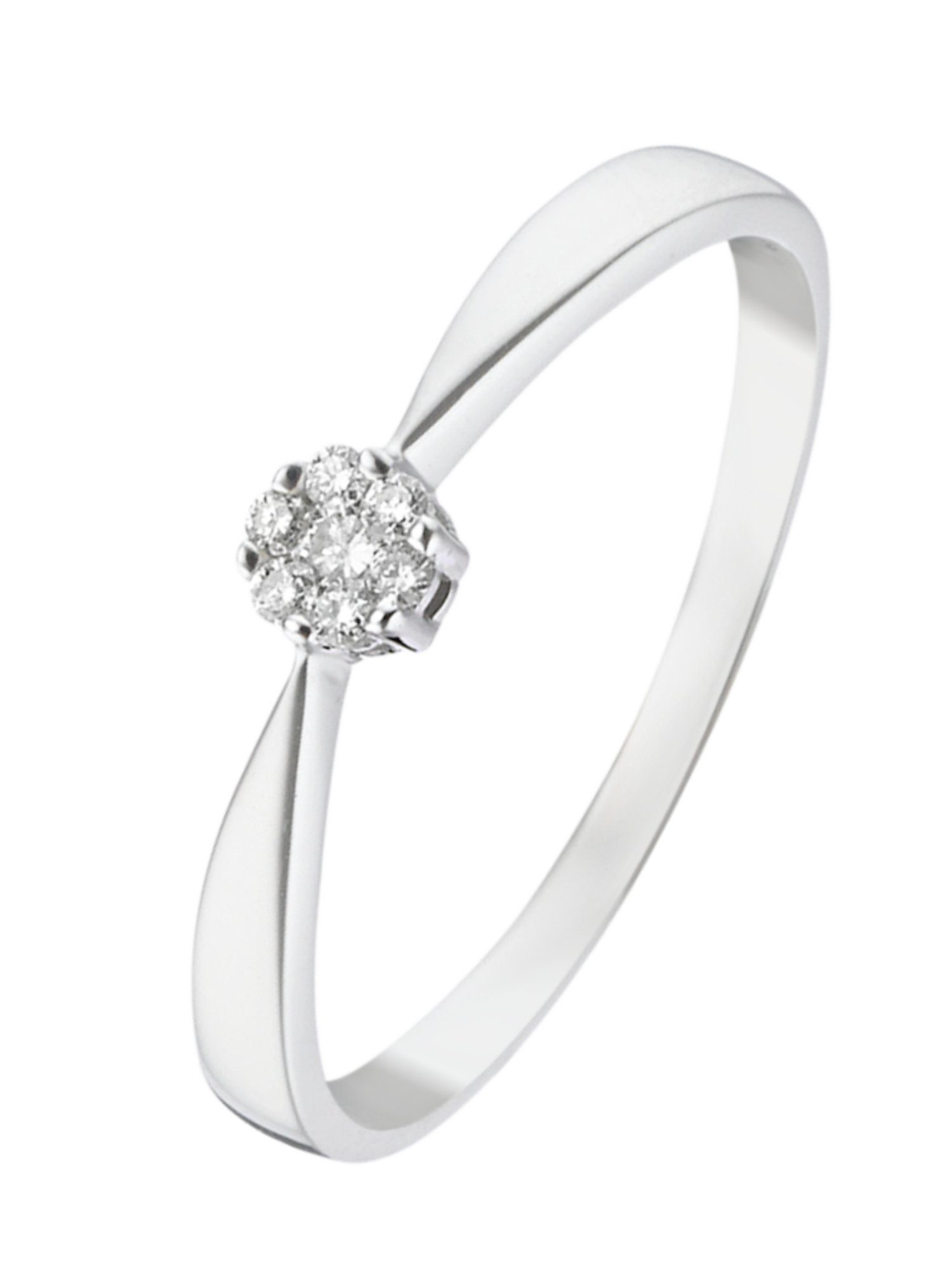 CHRIST Diamantring CHRIST Damen-Damenring 375er Weißgold 7 Diamant