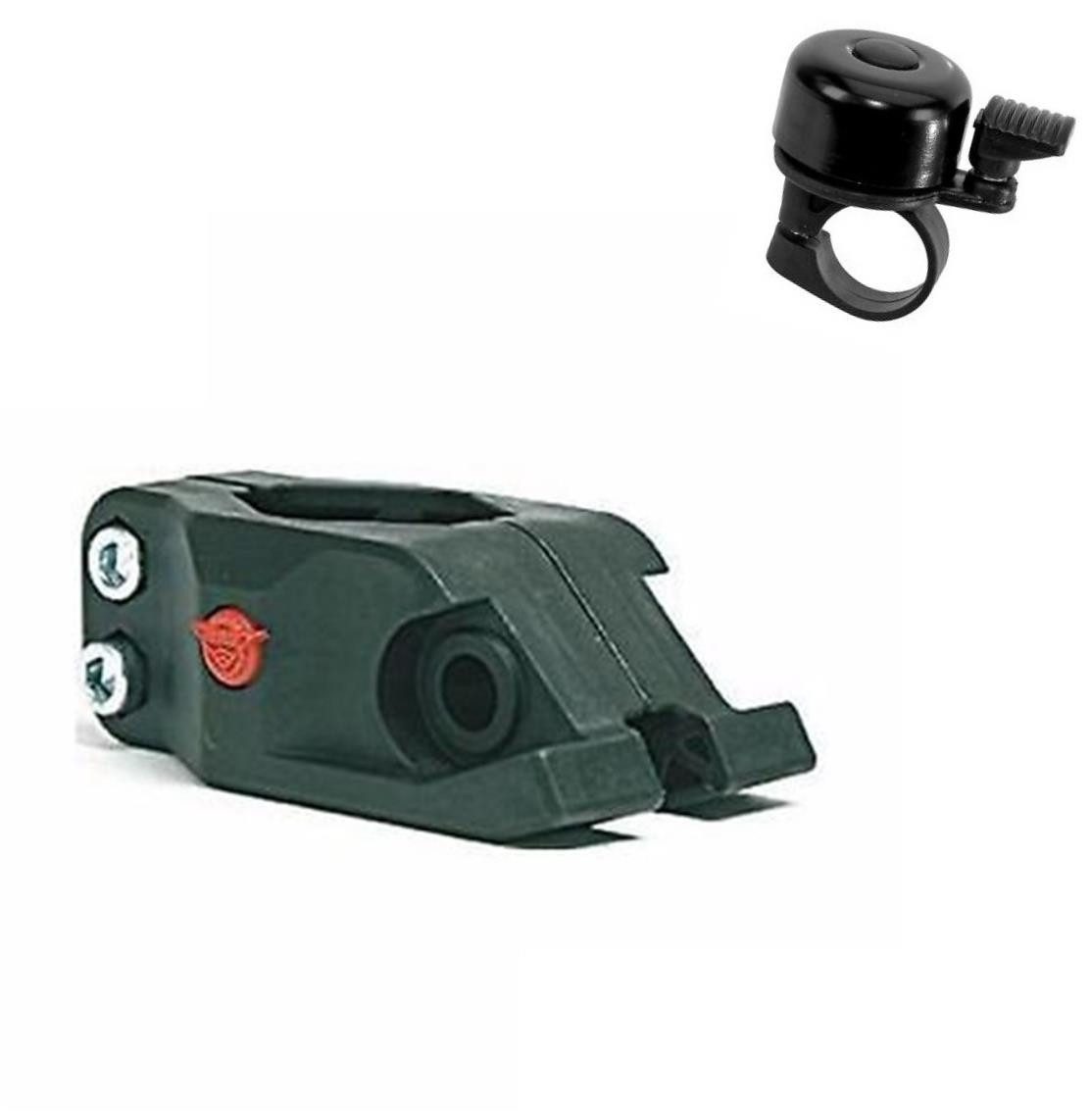 maxxi4you Anhängerkupplung Hebie Fahrrad Adapter für Kugelkupplung F1 Fahrrad inkl. 1 Klingel
