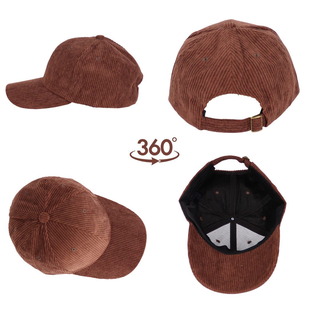 MIRROSI Baseball Cap Baseball Cap verstellbar – gefütterte Cappy aus Cor, ONESIZE (Innen gefüttert, ideal für Herbst & Winter) Einheitsgröße, Unisex, Damen Herr – Bild 4 von 4