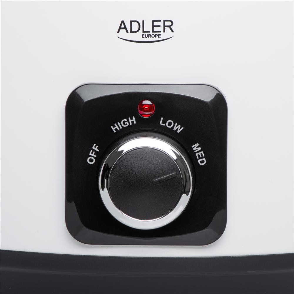 Adler Schongarer AD 6413w, Slow Cooker 5,8L, 3 Heizstufen, Edelstahl, spülmaschinenfest, weiß – Bild 5 von 5
