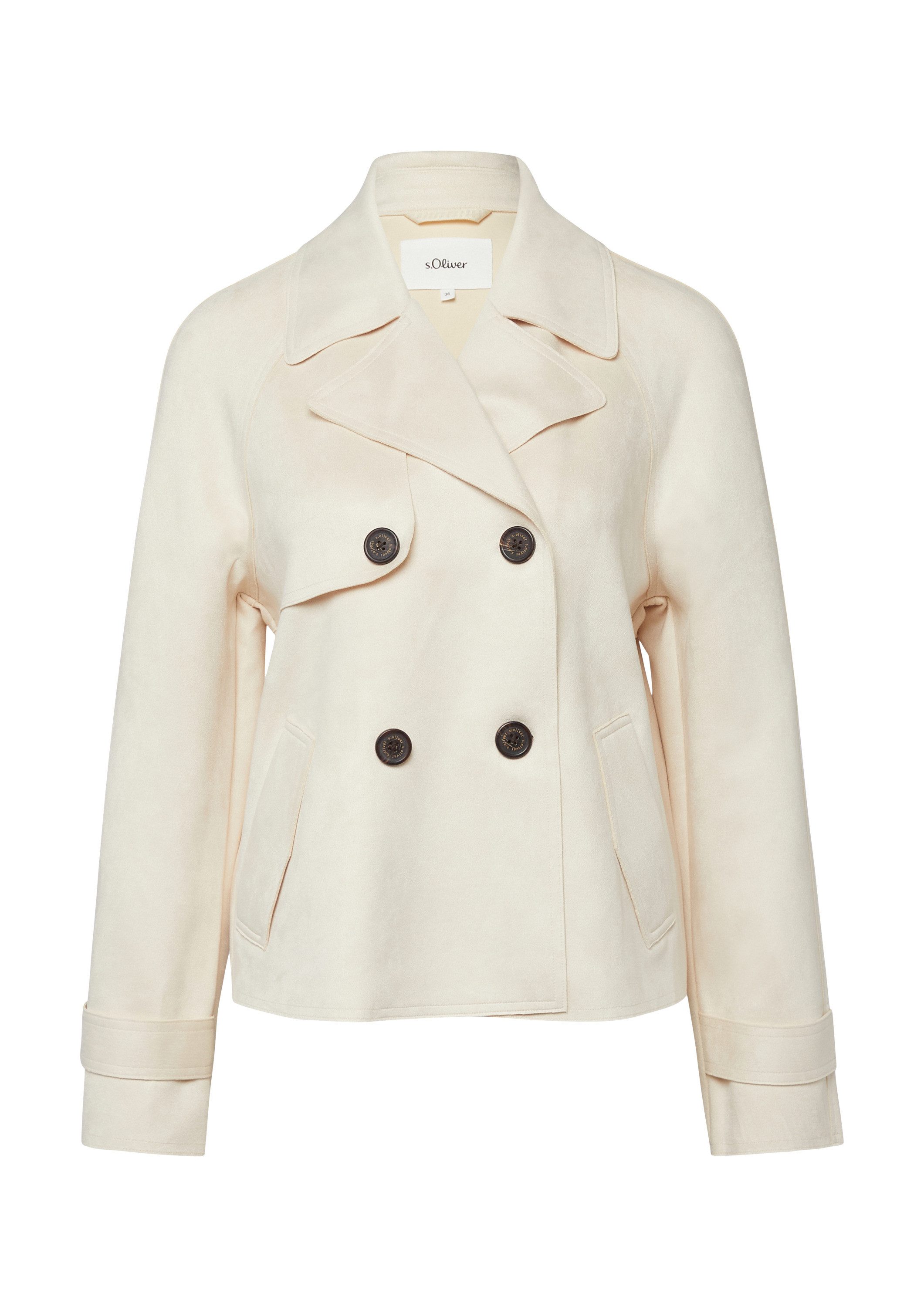 s.Oliver Funktionsjacke Outdoor-Jacke Cabanjacke im Relaxed Fit in Veloursl günstig online kaufen