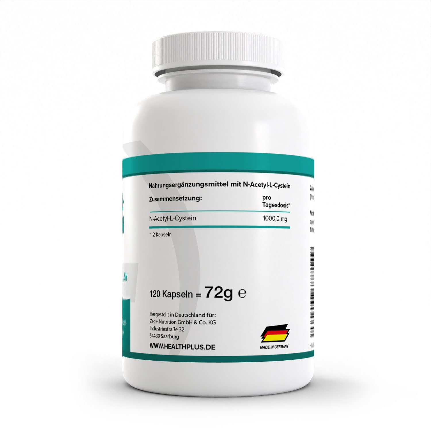 Zec+ Nutrition HEALTH+ N-ACETYL-L-CYSTEIN, 120 Kapseln Kapseln
