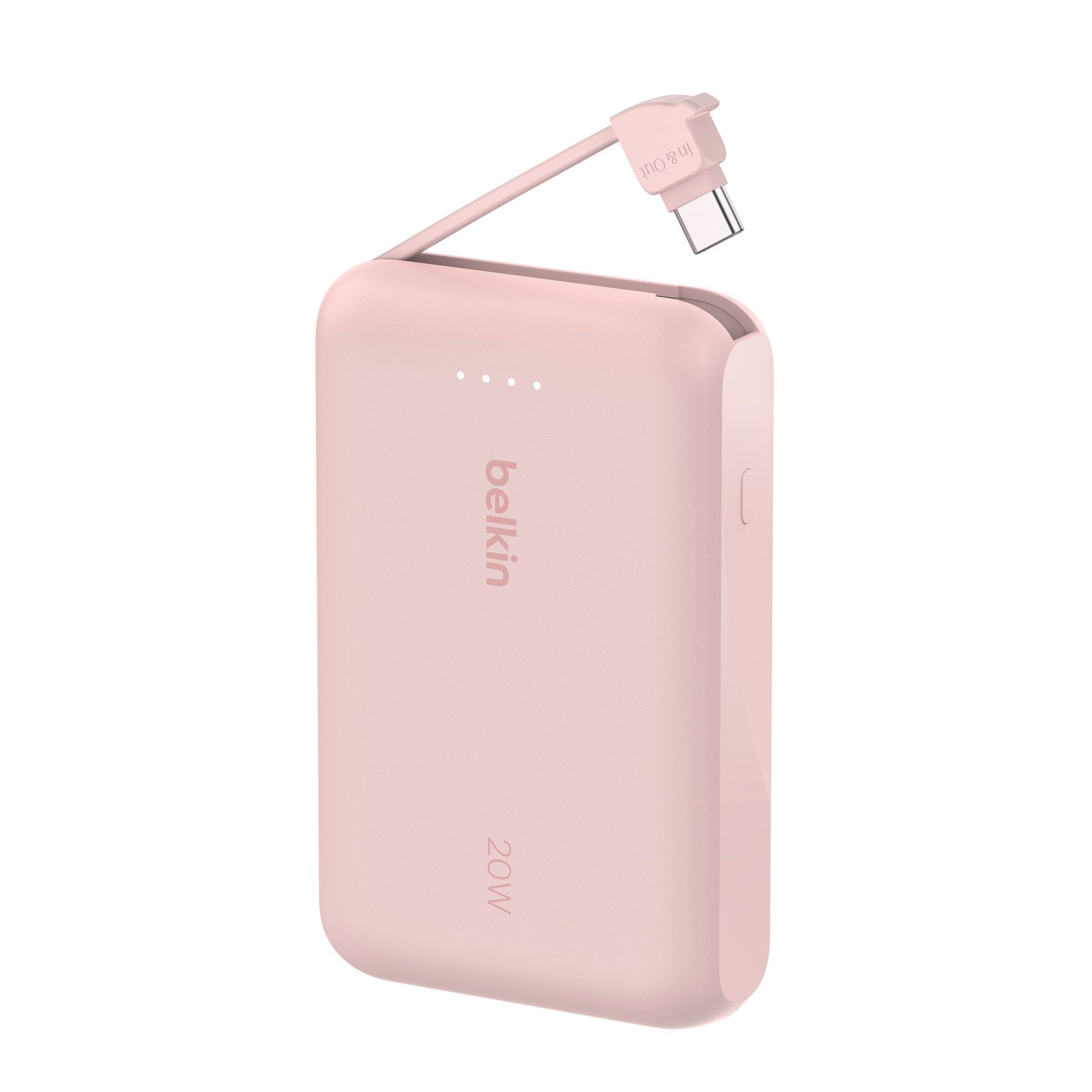 Belkin BoostCharge Power Bank 10K mit integrierten Kabeln Powerbank Belkin BOOST CHARGE Power Delivery Powerbank 10.000mAh, white