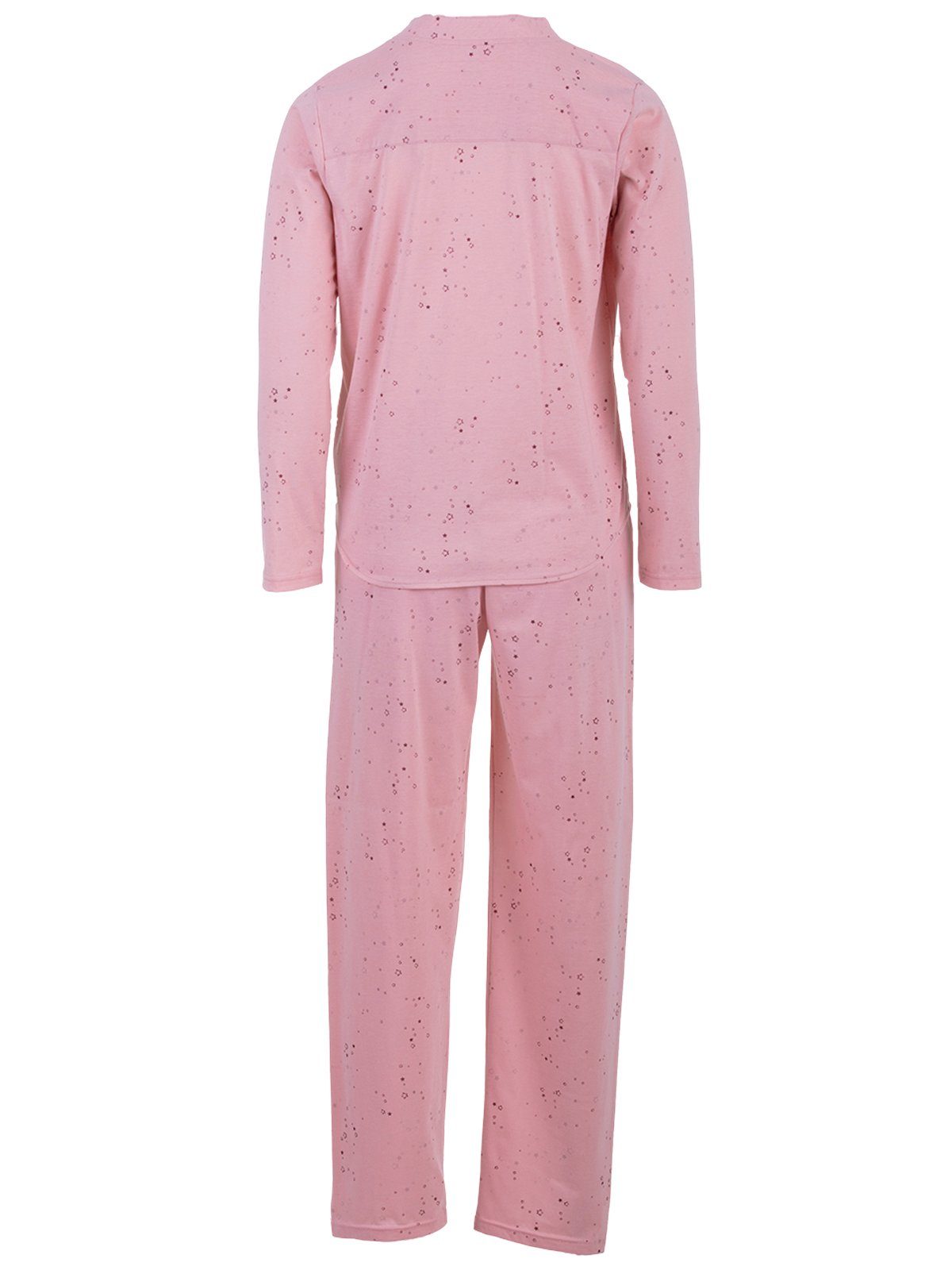 Langarm Pyjama rosa zeitlos Schlafanzug Sterne - Set