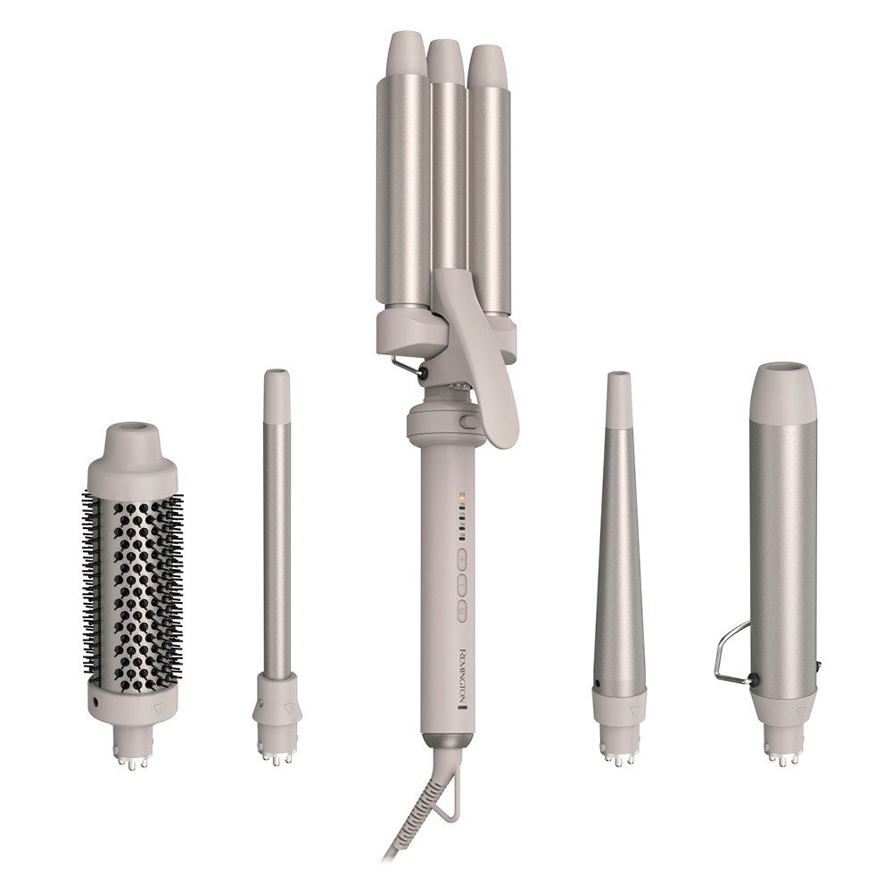 Remington Haarstyler Trendology 5-in-1 Multistyler(CI41MS5), Keramik-Beschichtung, 5 auswechselbare Aufsätze, 5 digitale Heizstufen, Auto Memory Funktion