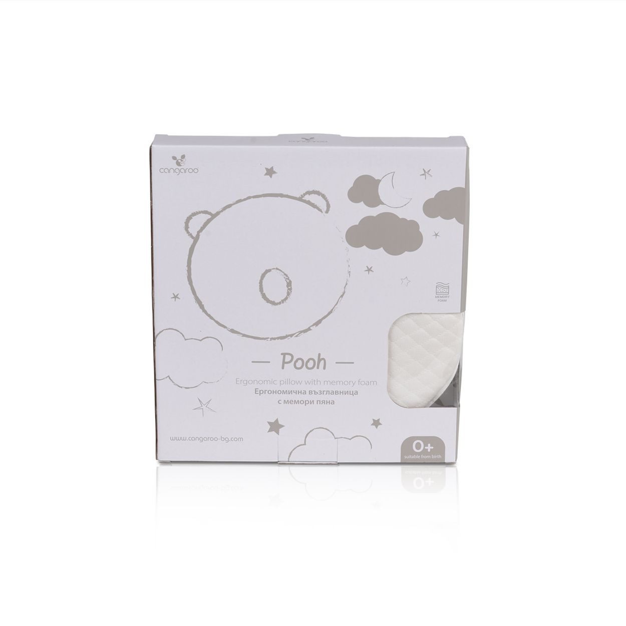 Cangaroo Babykissen Pooh 27 x 24 cm, Memory-Schaum, Plattkopfprävention, ergonomisch, hypoallergen – Bild 4 von 4
