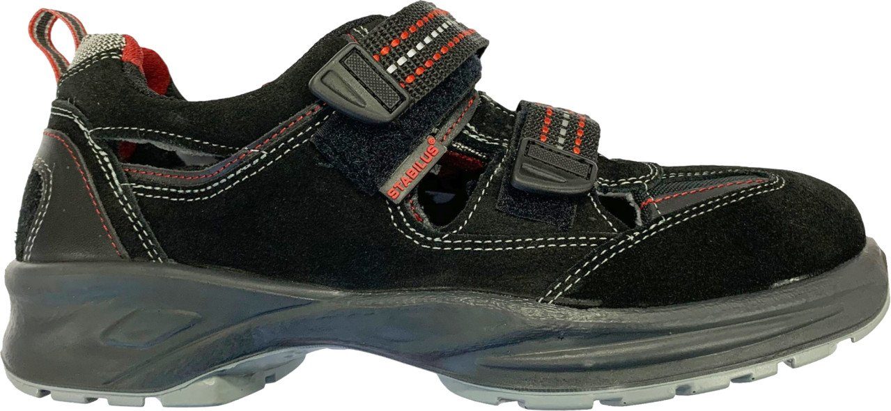 CAR-MEL shoes Stabilus Sicherheitssandale Stefan S1 schwarz-rot Sicherheitsschuh