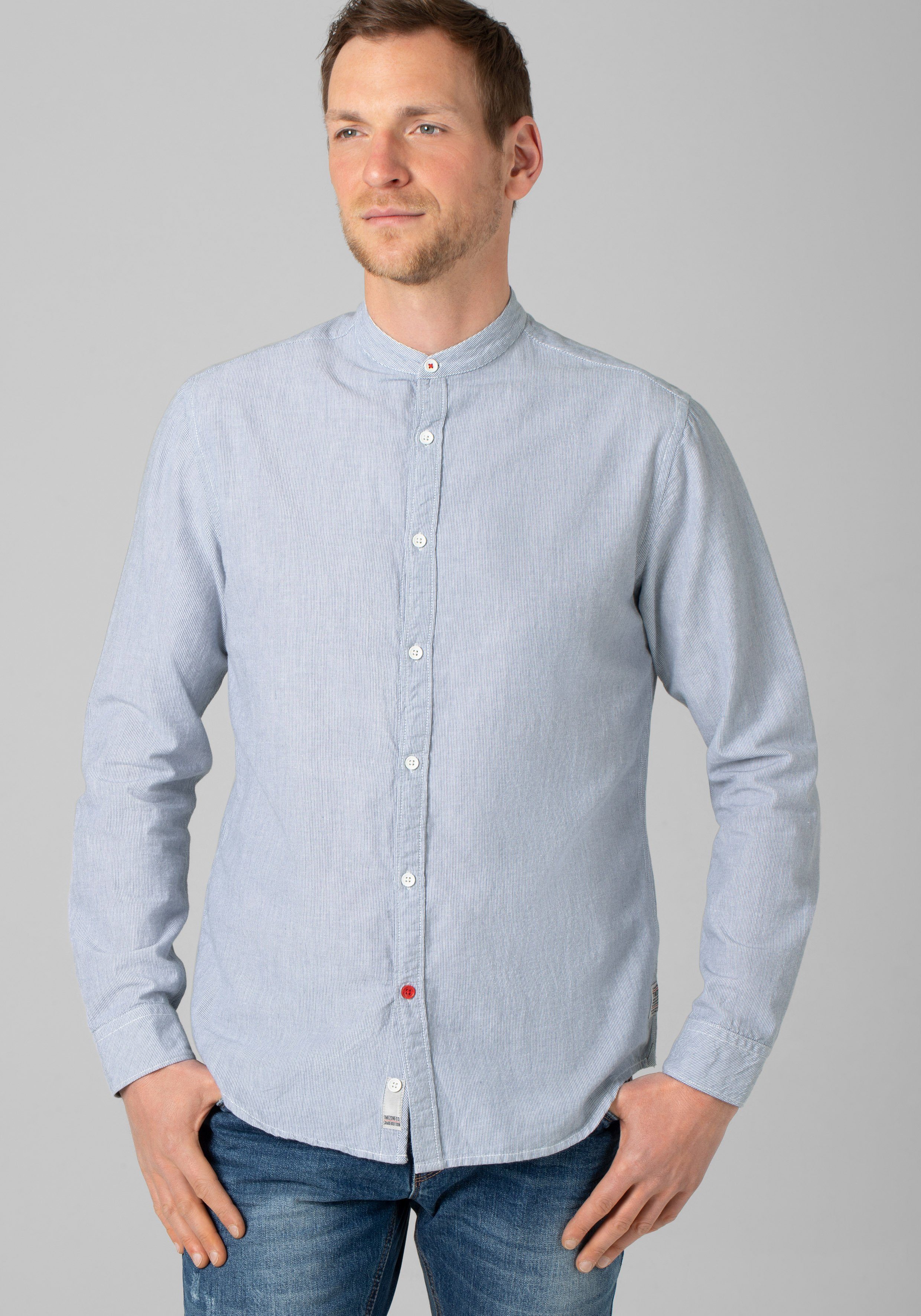 TIMEZONE Langarmhemd Stand-up-collar Shirt