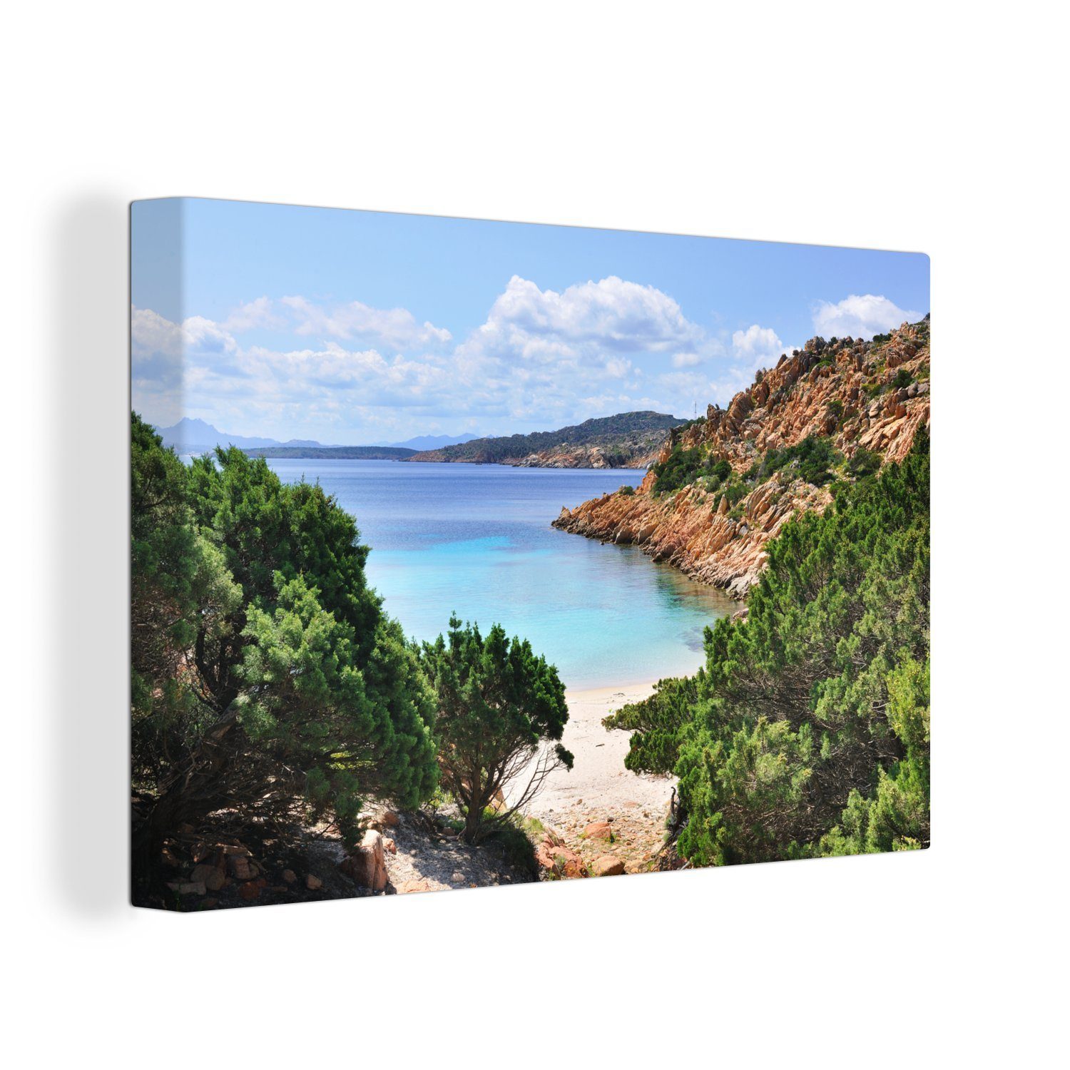 Wandbild St), OneMillionCanvasses® Leinwandbilder, Der Aufhängefertig, Maddalena-Archipel cm Wanddeko, Sardinien, Leinwandbild (1 30x20