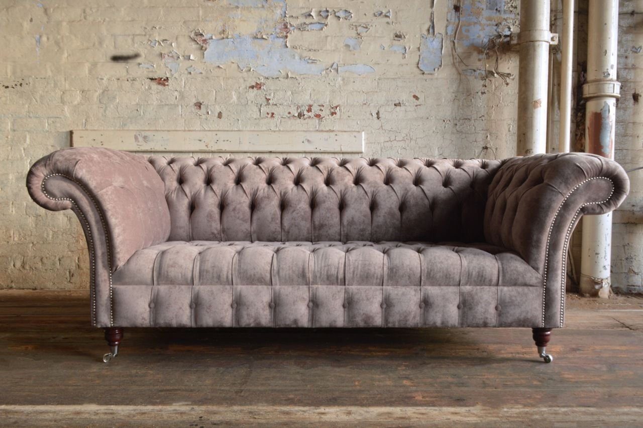 Sofa Couch Sofa Chesterfield Chesterfield-Sofa, Sitzer Design 3 JVmoebel 225 cm