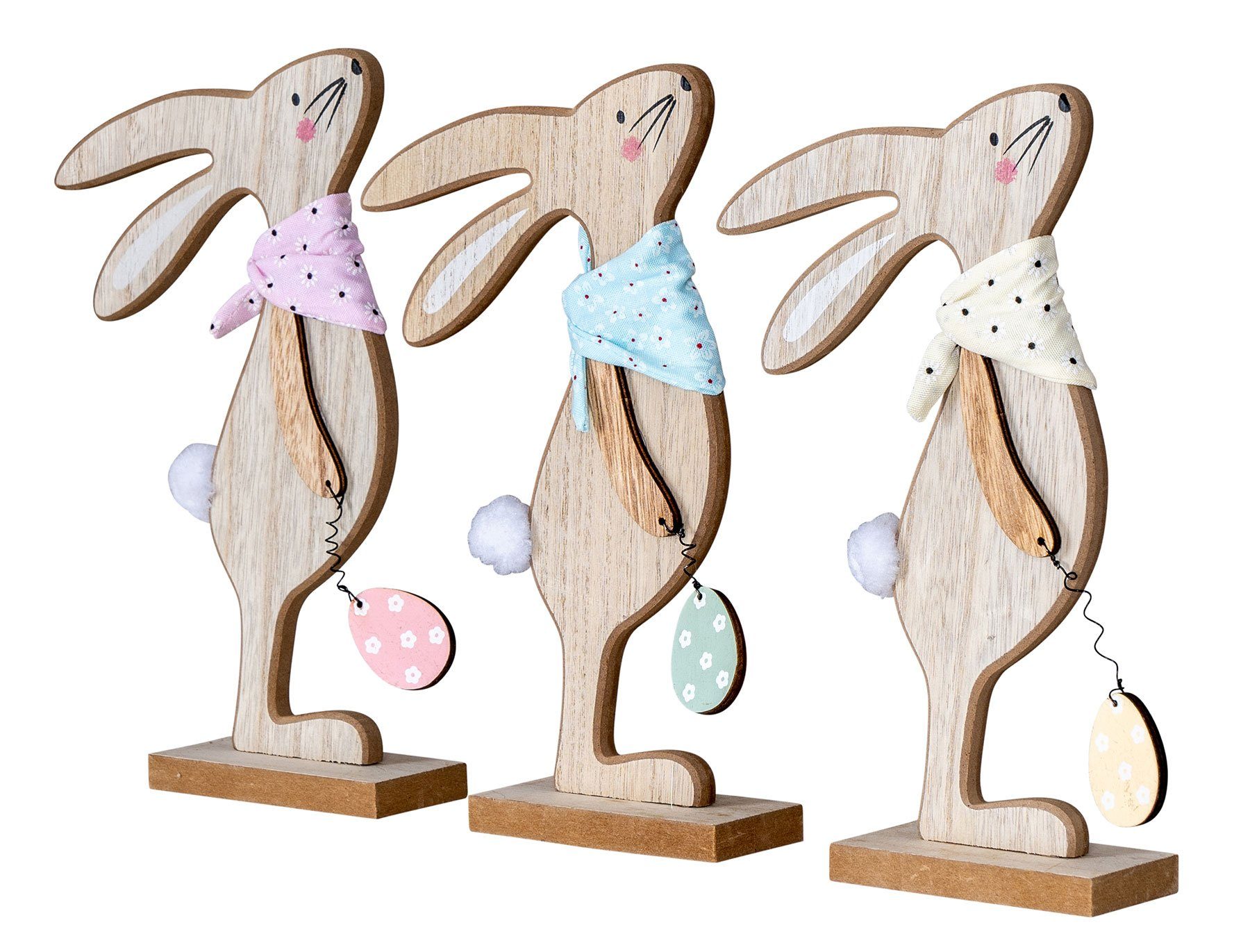 Gelb 3er Rosa Levandeo® Ei Osterhase, H25cm Hase Osterhase Deko-Aufsteller Set Grün