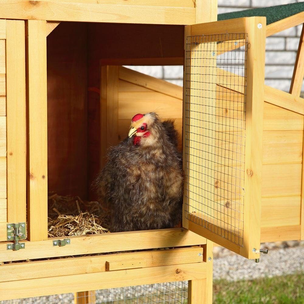 Melko Hühnerstall Kaninchenkäfig Hühnerhaus Hasenstall Freilaufgehege Geflügelvoliere, Wetterfest, da imprägniert