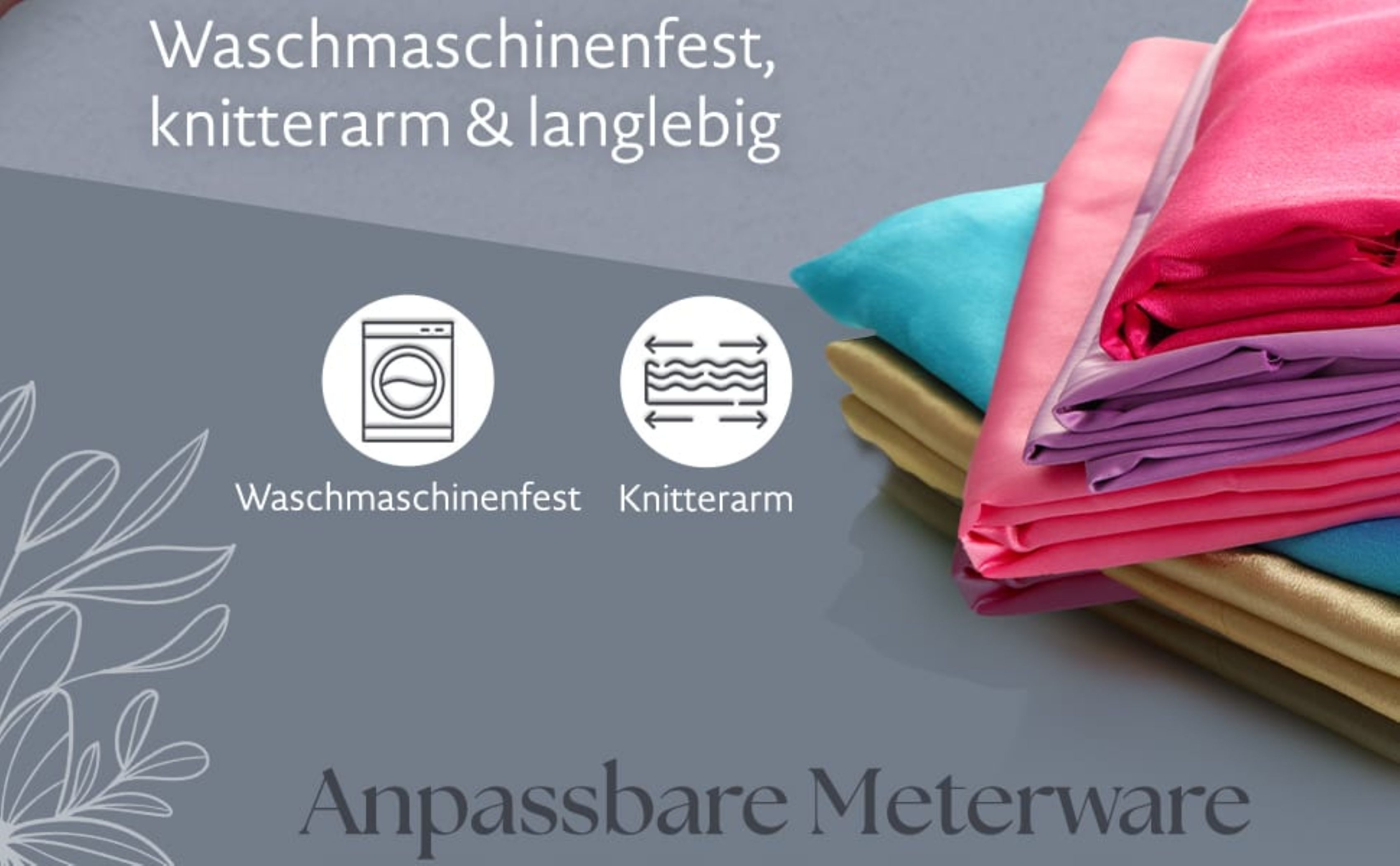 Jirex Trading Company Stoff Satin Meterware für Deko,Basteln,Kleidung 150cm breit UNI