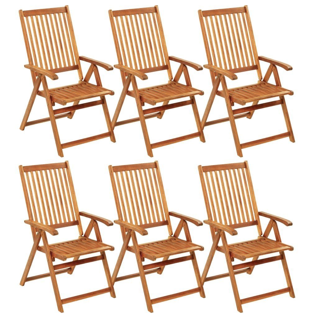Gartenstühle mit 6 Akazie Massivholz Klappbare Gartenstuhl furnicato Stk. Auflagen
